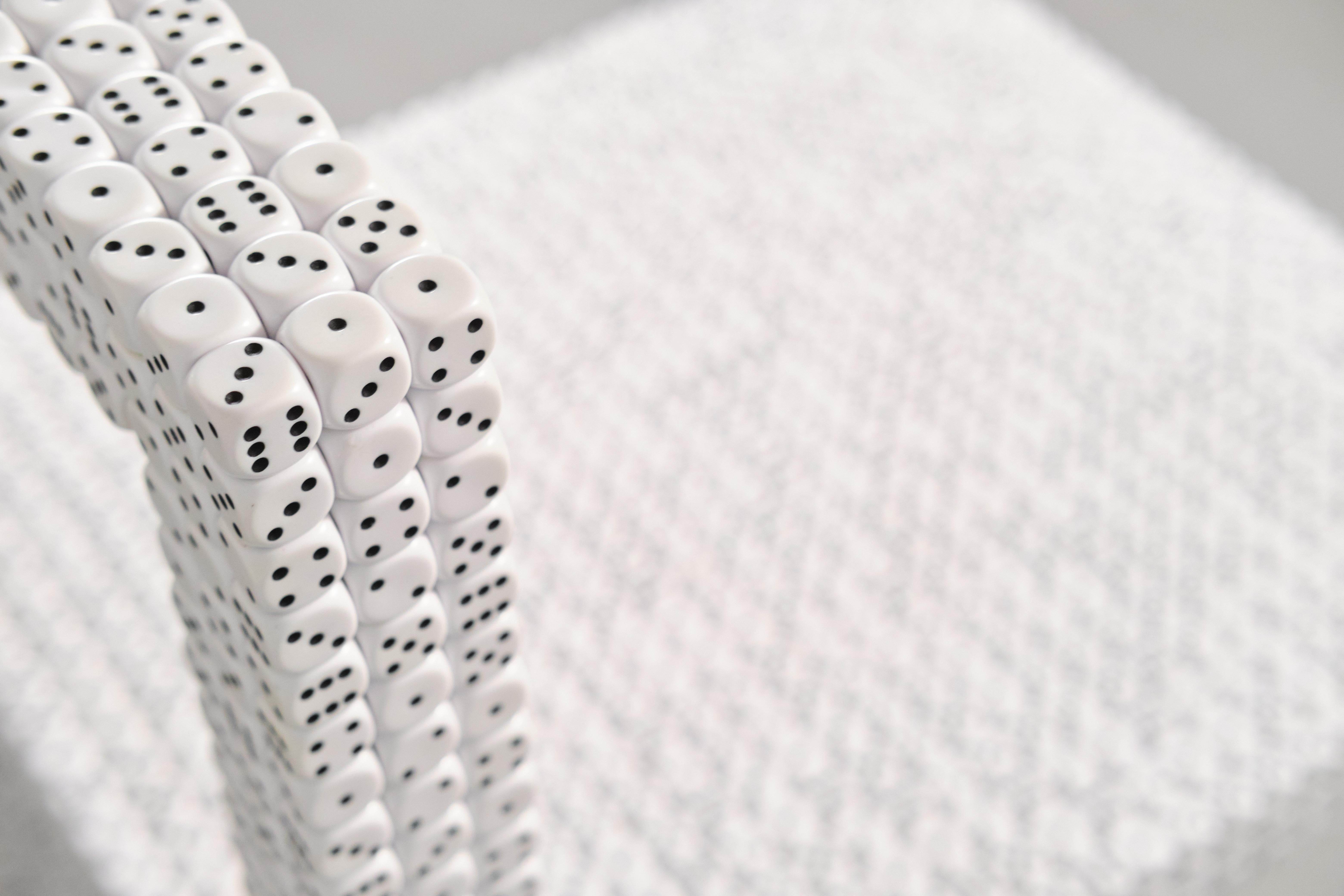 Dice Chair One – New Handcrafted Contemporary Chair Made with 3.300 Dice For Sale 6