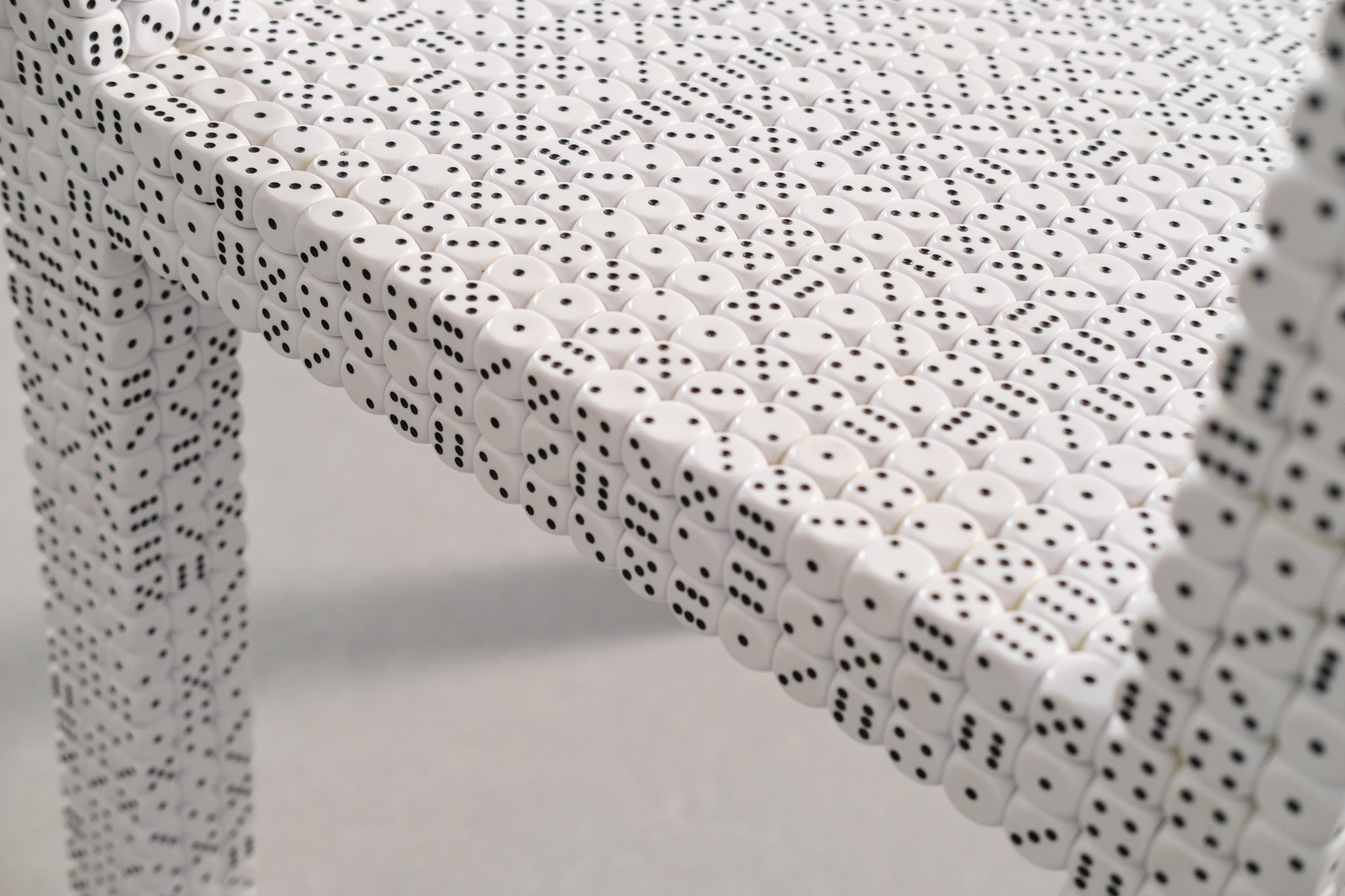 Dice Chair One – New Handcrafted Contemporary Chair Made with 3.300 Dice For Sale 7