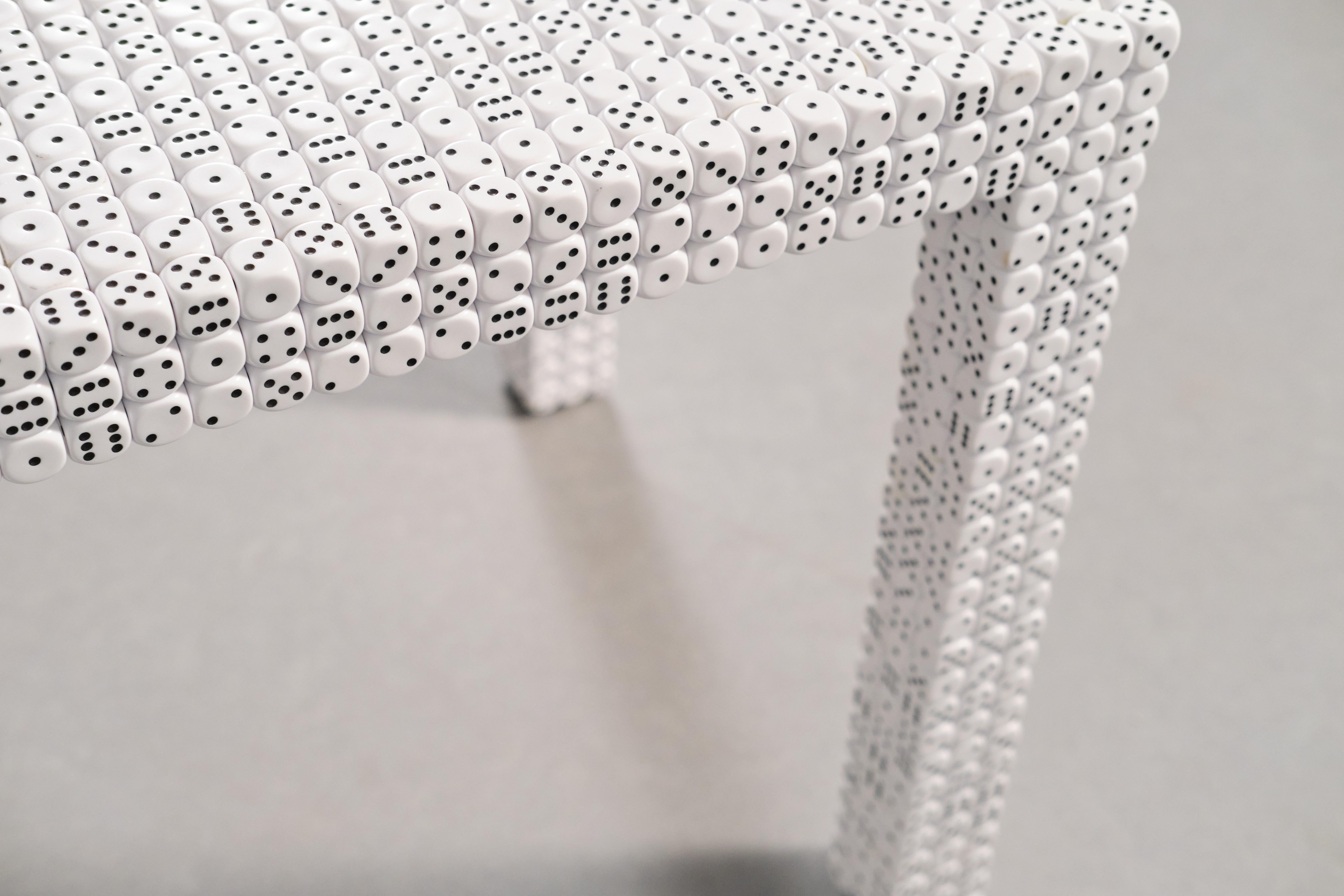 Dice Chair One – New Handcrafted Contemporary Chair Made with 3.300 Dice For Sale 8