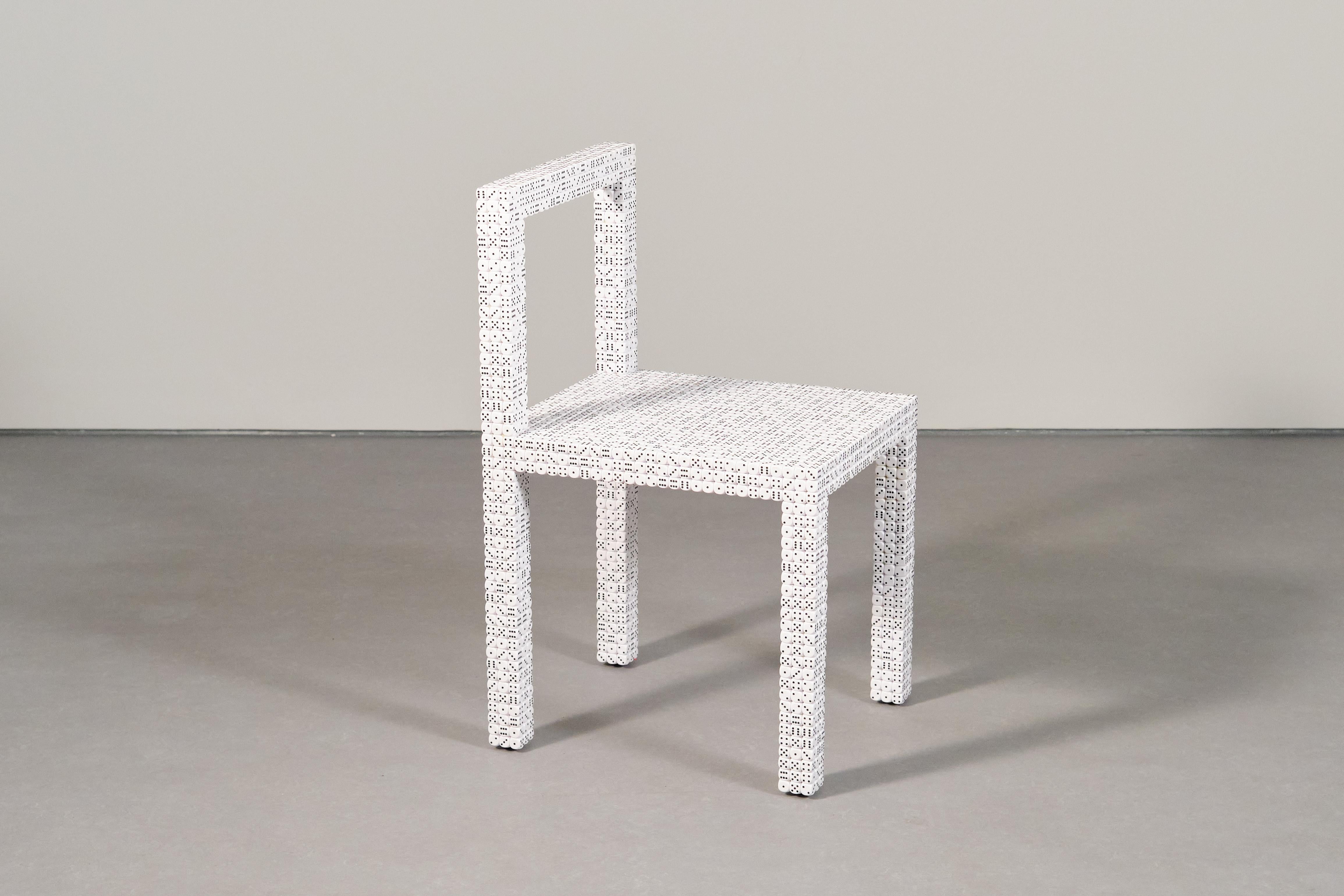 Resin Dice Chair One – New Handcrafted Contemporary Chair Made with 3.300 Dice For Sale