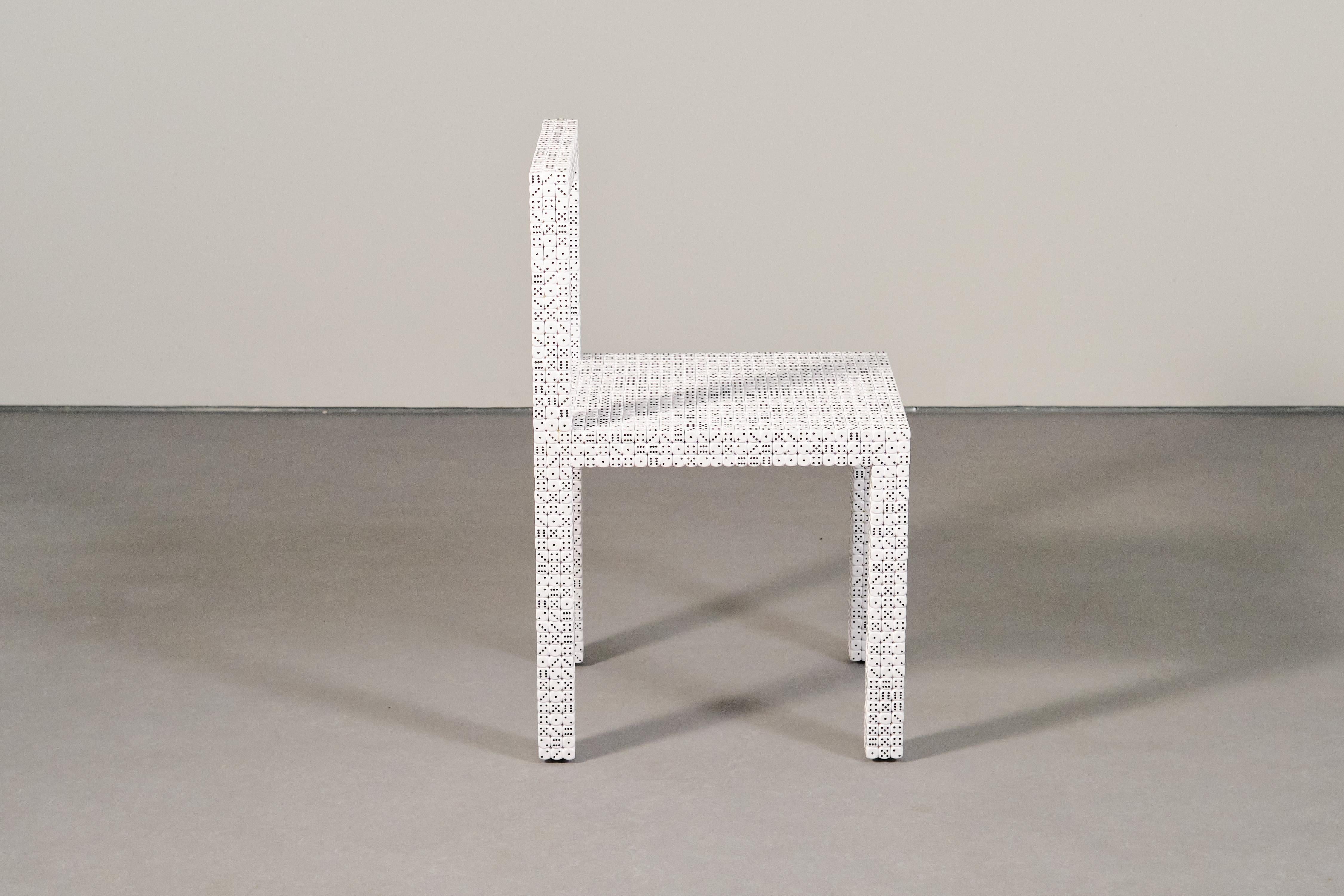 Dice Chair One – New Handcrafted Contemporary Chair Made with 3.300 Dice For Sale 1
