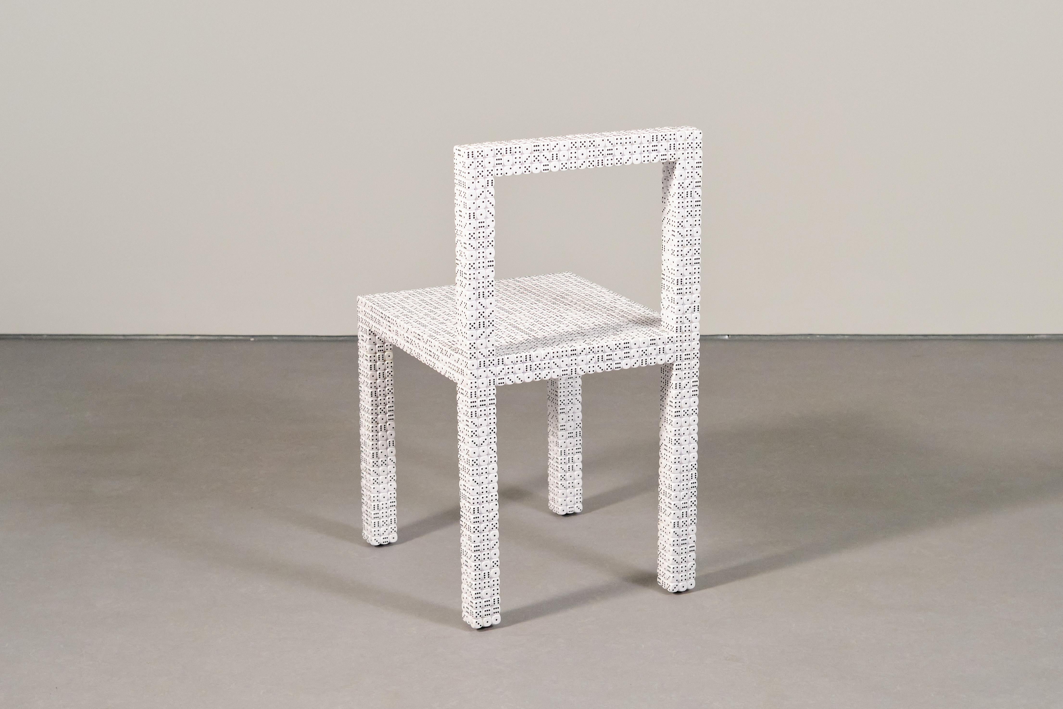 Dice Chair One – New Handcrafted Contemporary Chair Made with 3.300 Dice For Sale 2