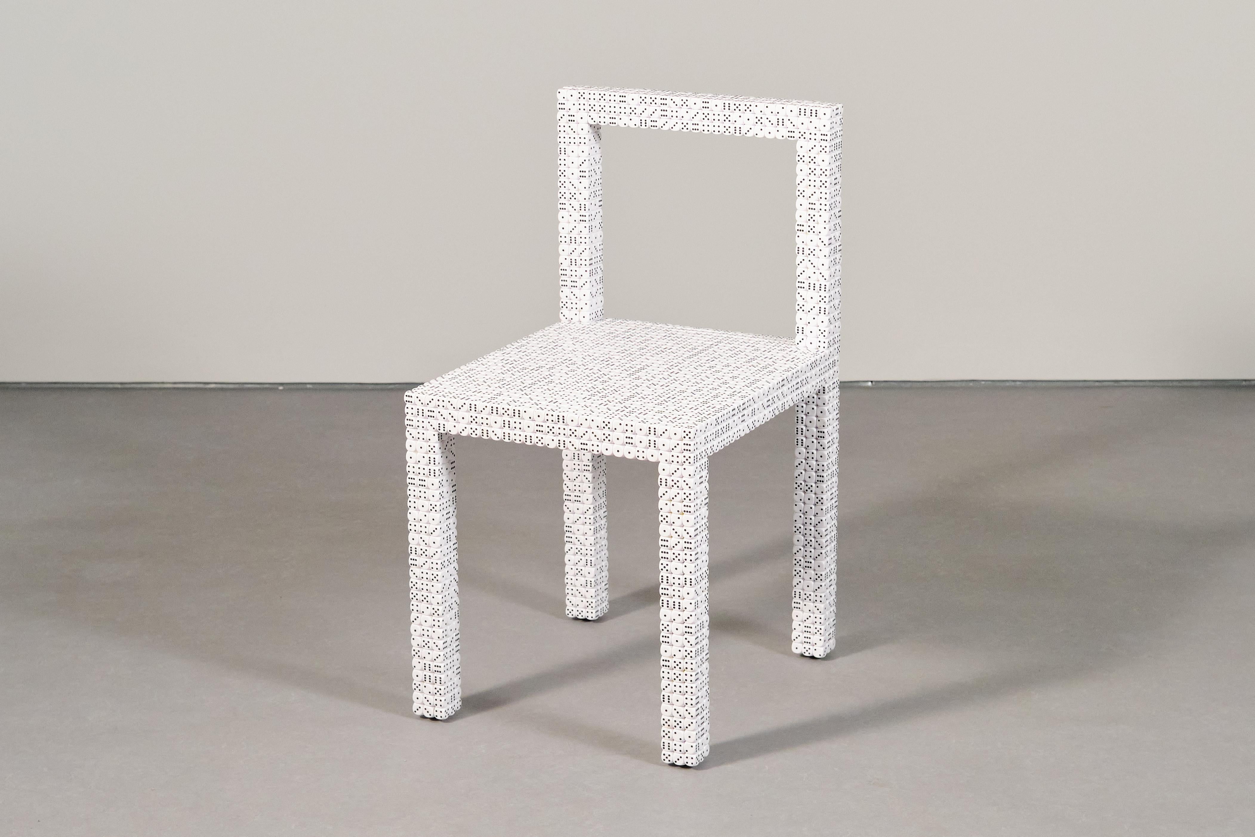 Dice Chair One – New Handcrafted Contemporary Chair Made with 3.300 Dice For Sale 3