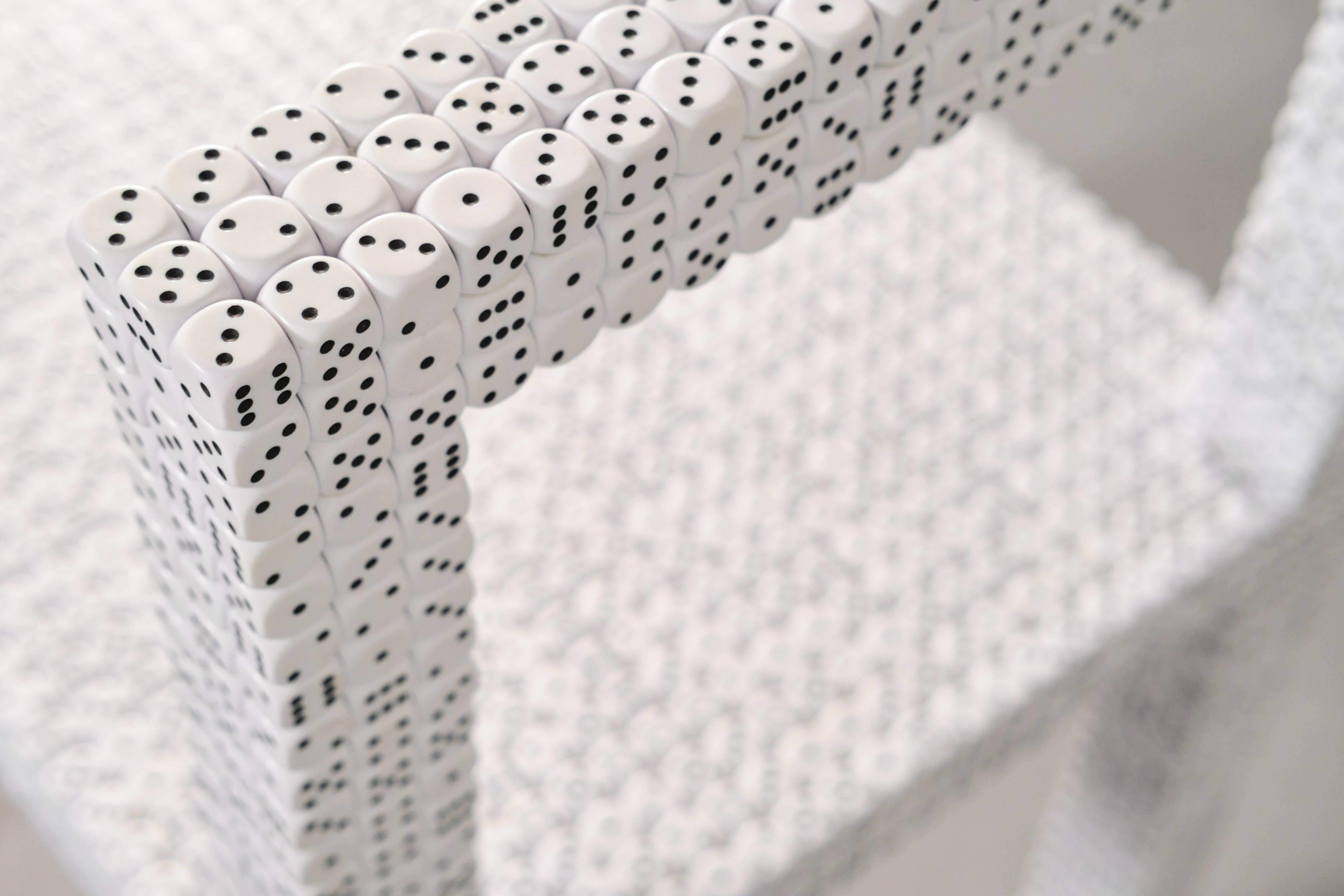 Dice Chair One – New Handcrafted Contemporary Chair Made with 3.300 Dice For Sale 4