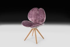 Chair New Pansé, Plum Velvet Fabric, Made in Italy