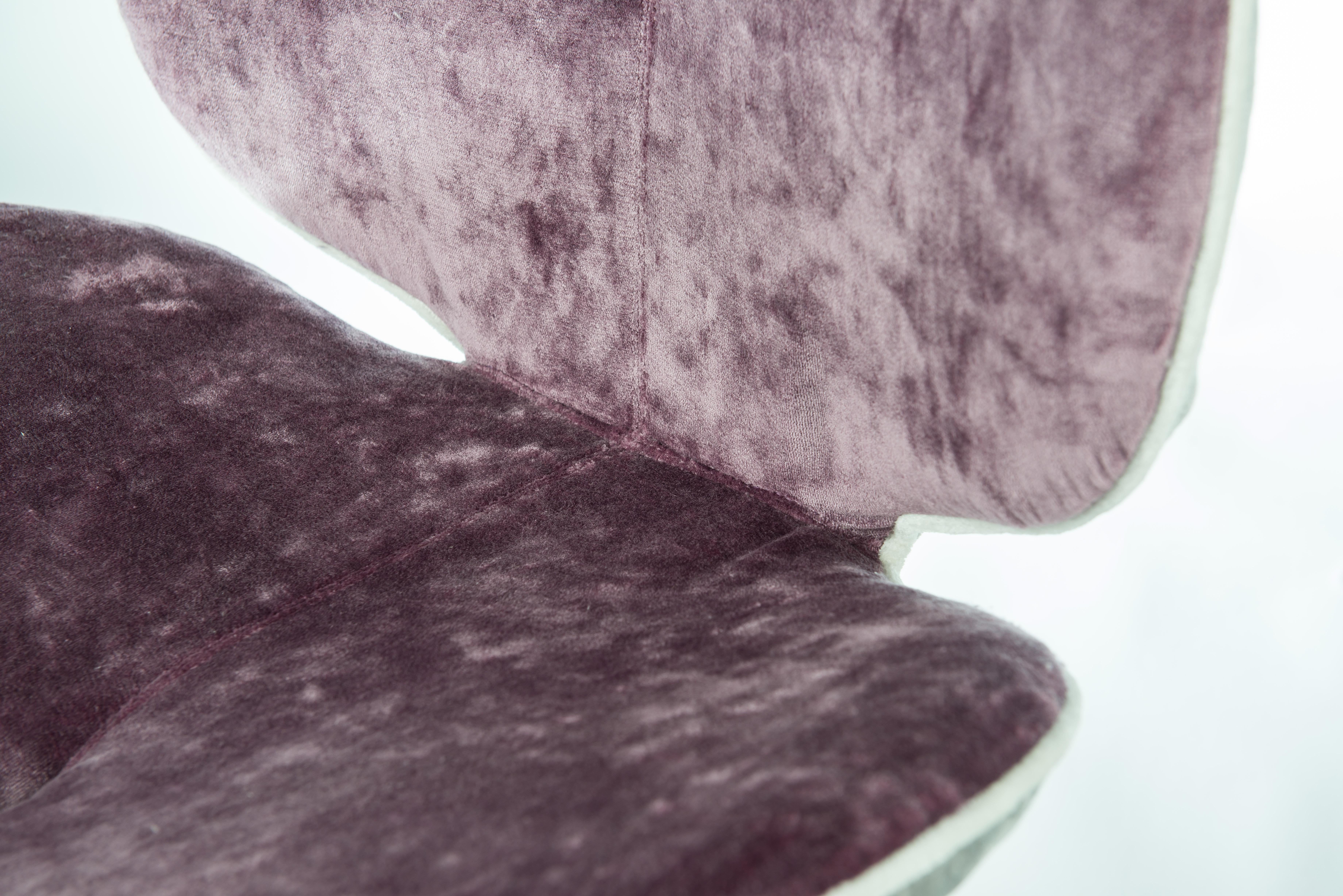 Italian Chair New Pansé, Plum Velvet Fabric, Made in Italy For Sale