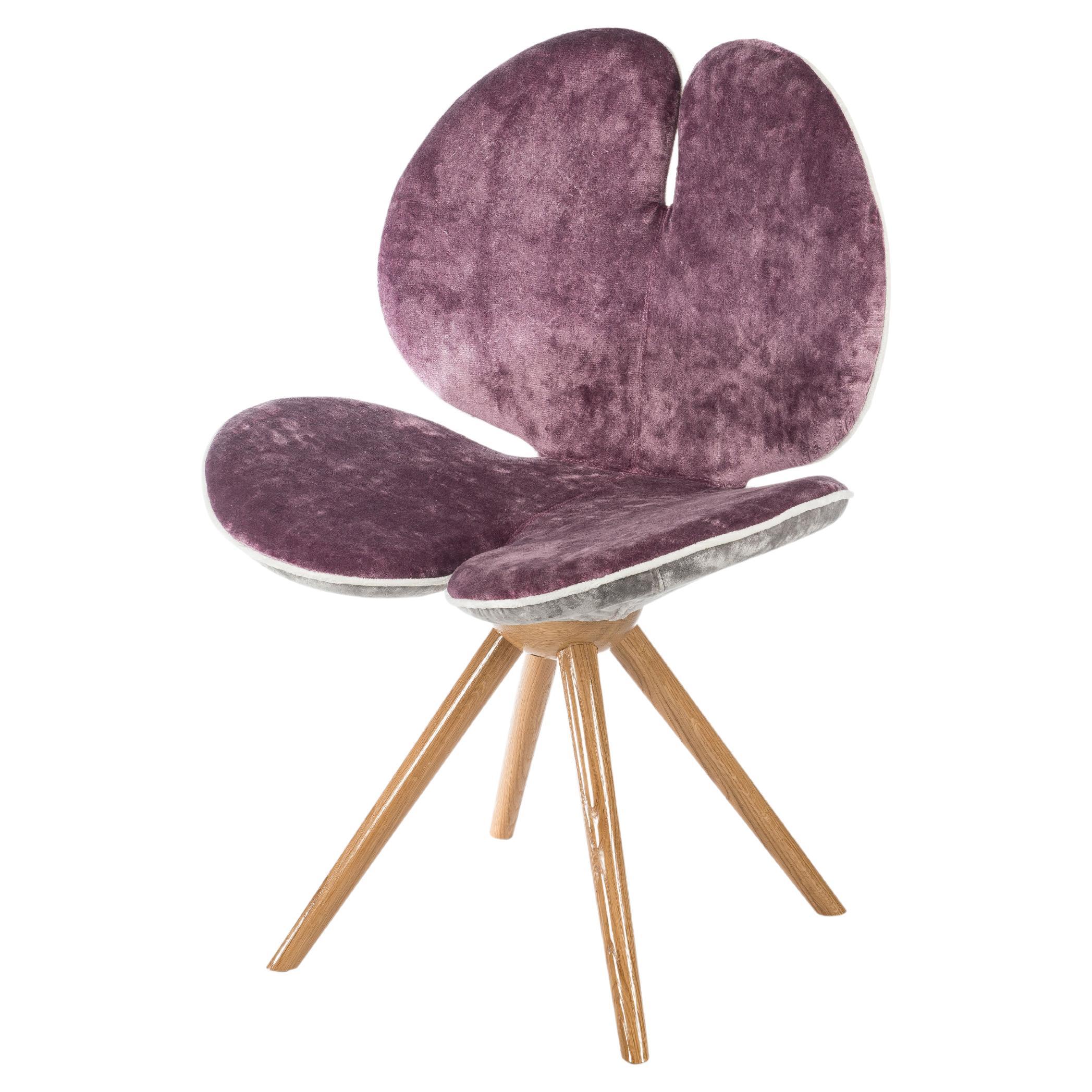 Chair New Pansé, Plum Velvet Fabric, Made in Italy For Sale