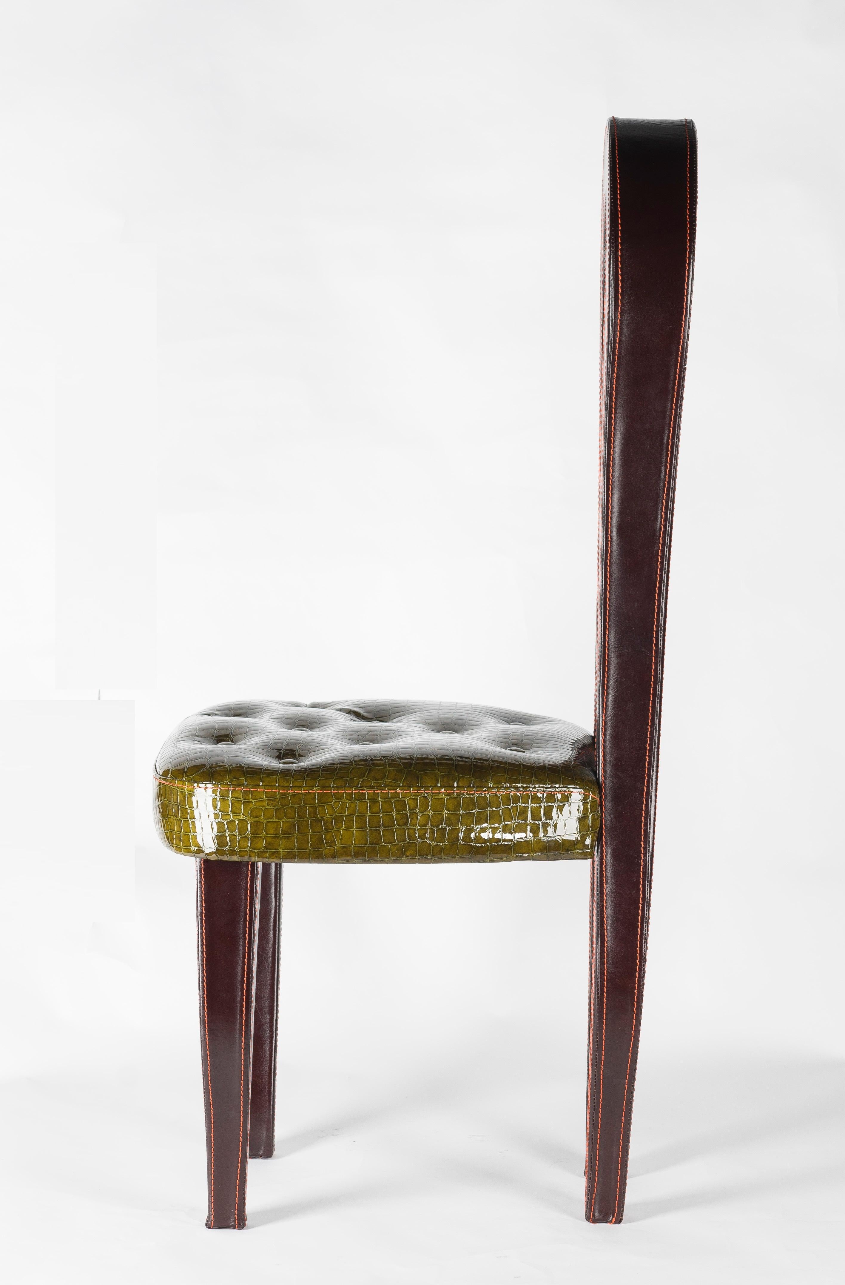 Chaise nouvelle silhouette, résine et cuir, Italie Neuf - En vente à Treviso, Treviso