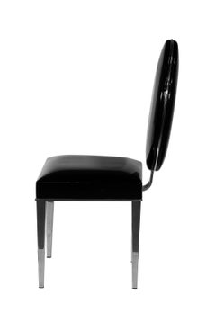 Chair New Vovo, Black Faux-Leather, Italy