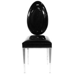 Chair New Vovo, Black Faux-Leather, Italy