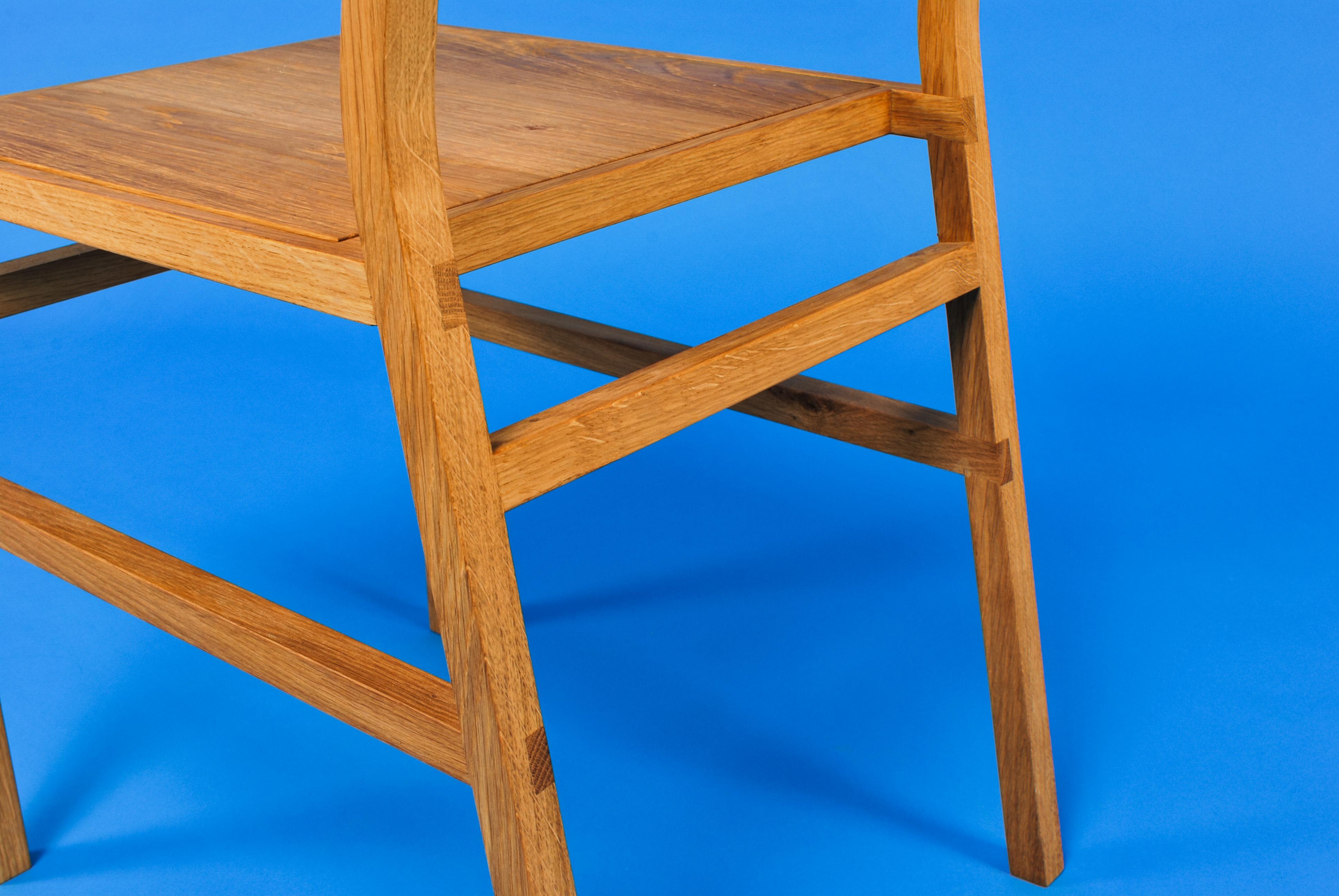 Organic Modern Chair, Oak, Ash, London Plane, Solid Wood, Creator Loose Fit, UK For Sale 8