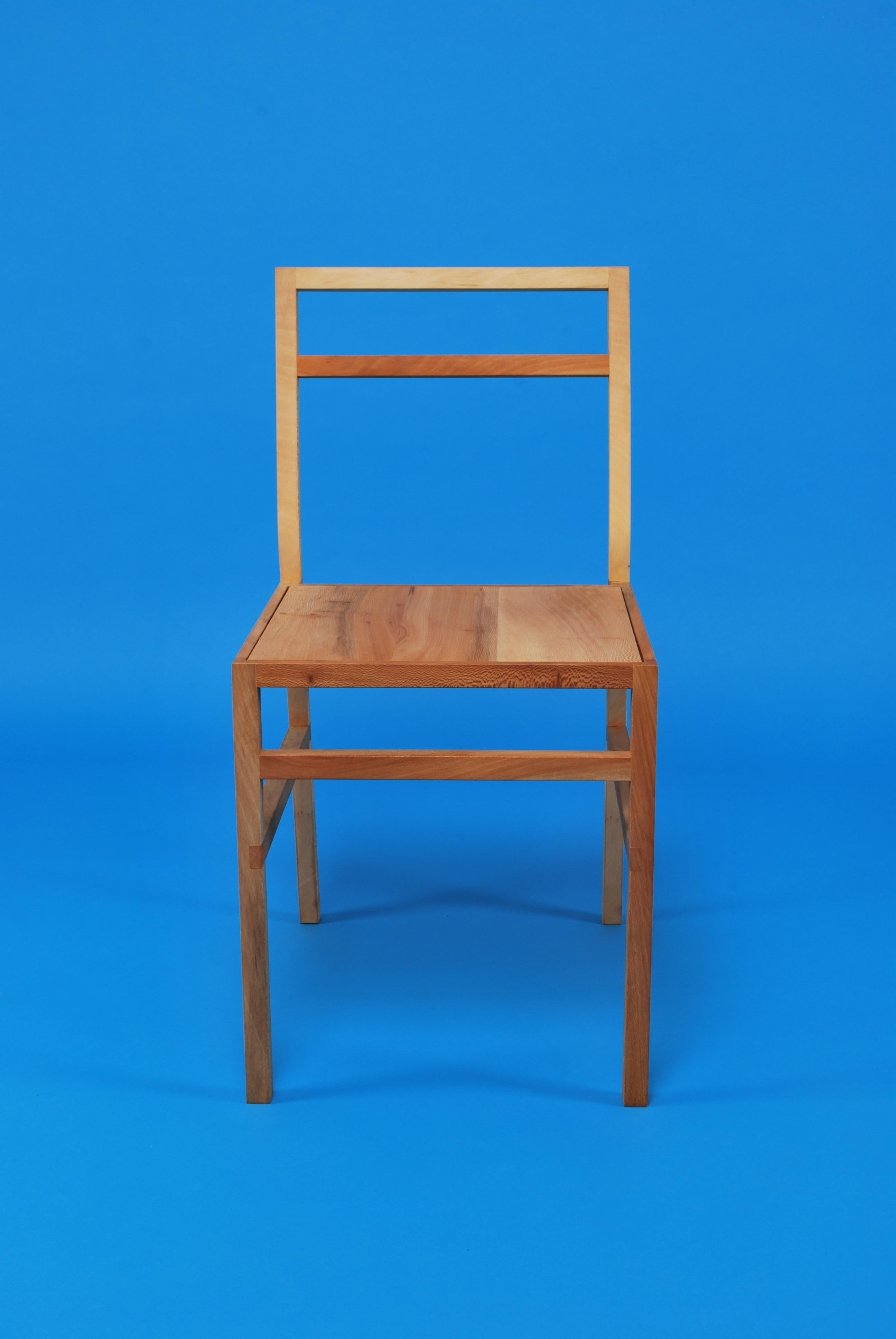 Organic Modern Dining Chair. Created by Loose Fit and handmade to order in the UK. Available in a choice of three timbers - English Oak, Ash or London Plane.
Simple and delicate in appearance, yet comfortable and durable enough for everyday
