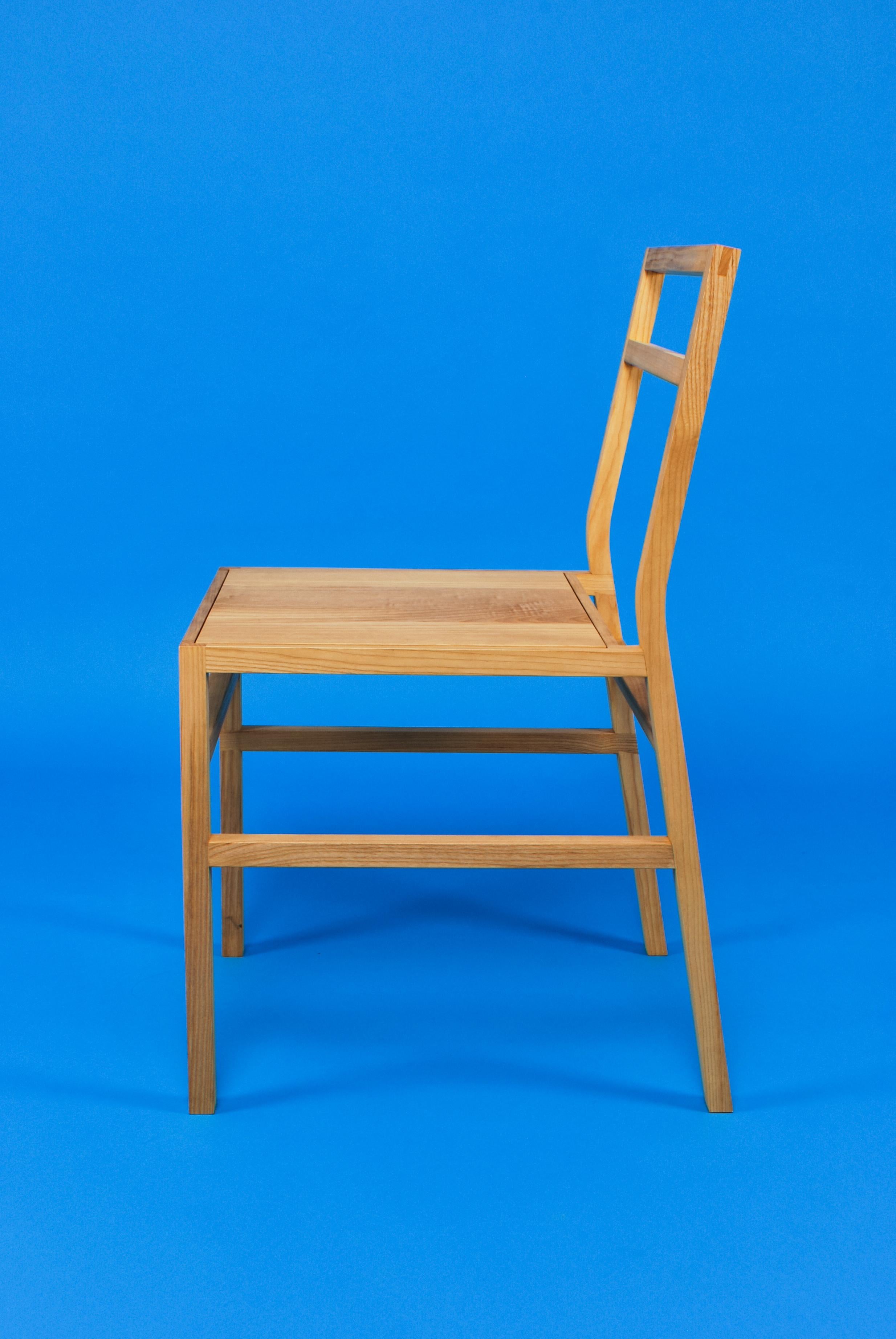 Joinery Organic Modern Chair, Oak, Ash, London Plane, Solid Wood, Creator Loose Fit, UK For Sale