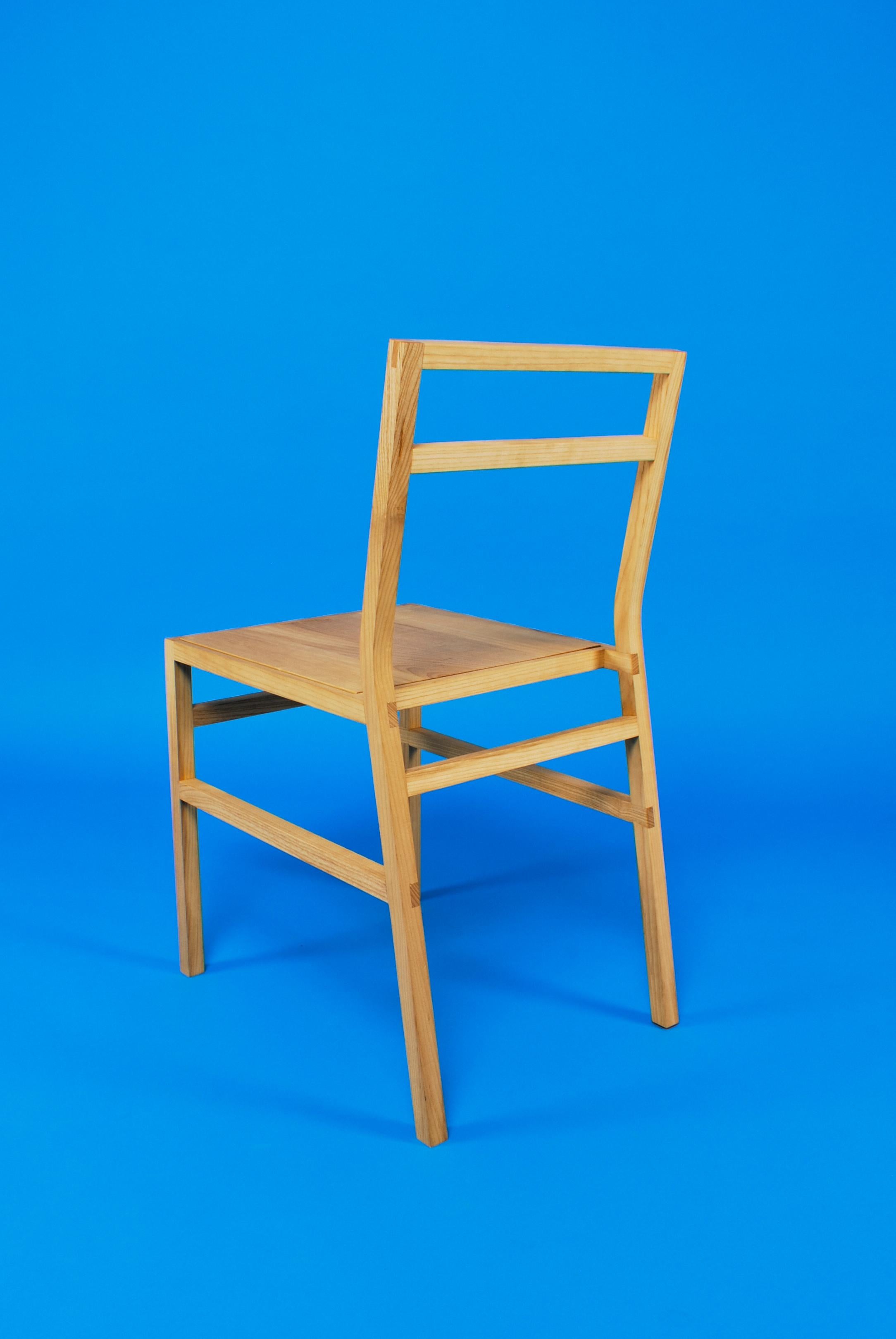 Organic Modern Chair, Oak, Ash, London Plane, Solid Wood, Creator Loose Fit, UK For Sale 3