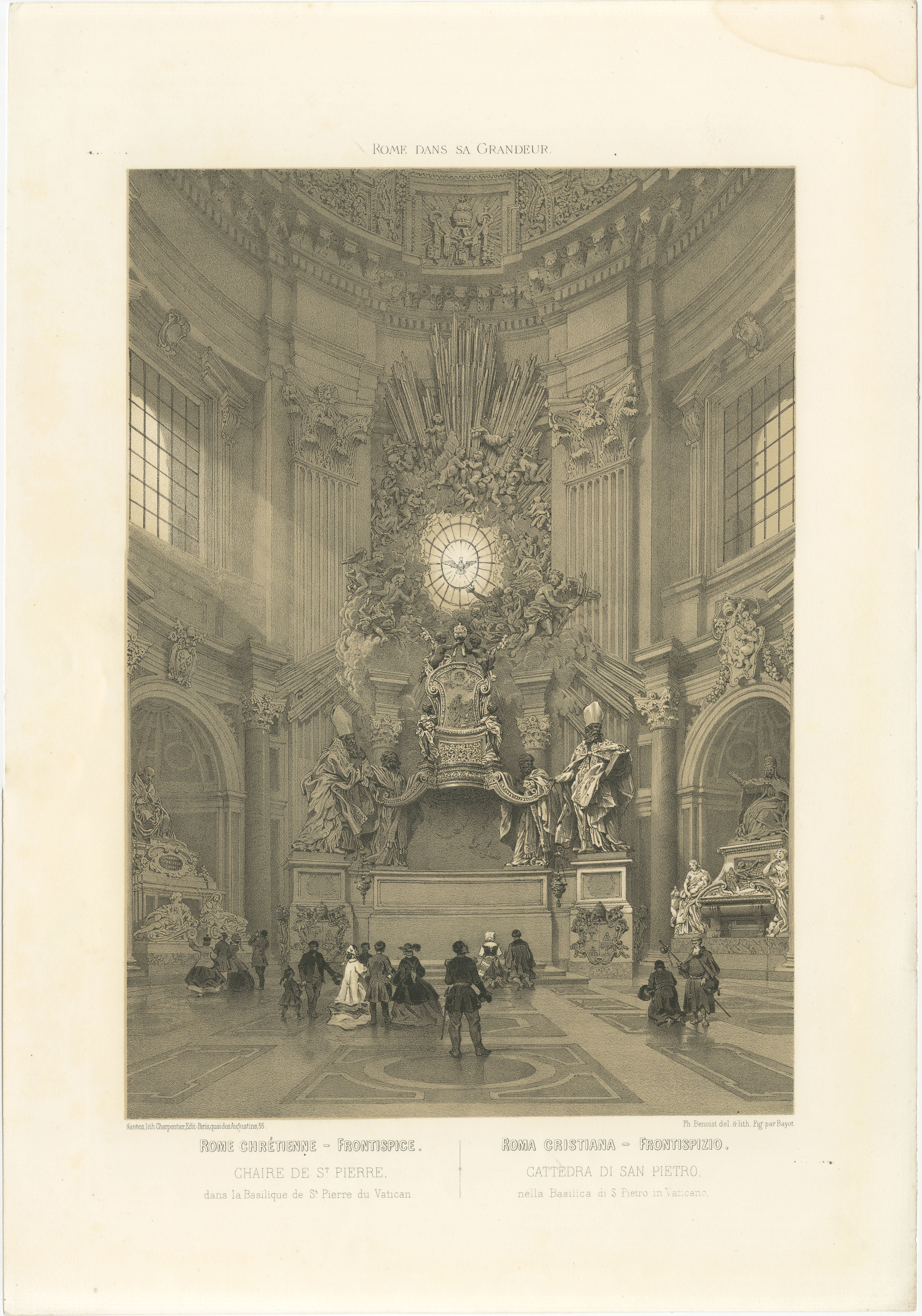 Chair of St Peter, Vatican – Baroque Masterpiece Interior, 1868 en venta