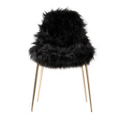 Chair Opinion Ciatti Mammamia Fur Special Edition design Lapo Ciatti - Black