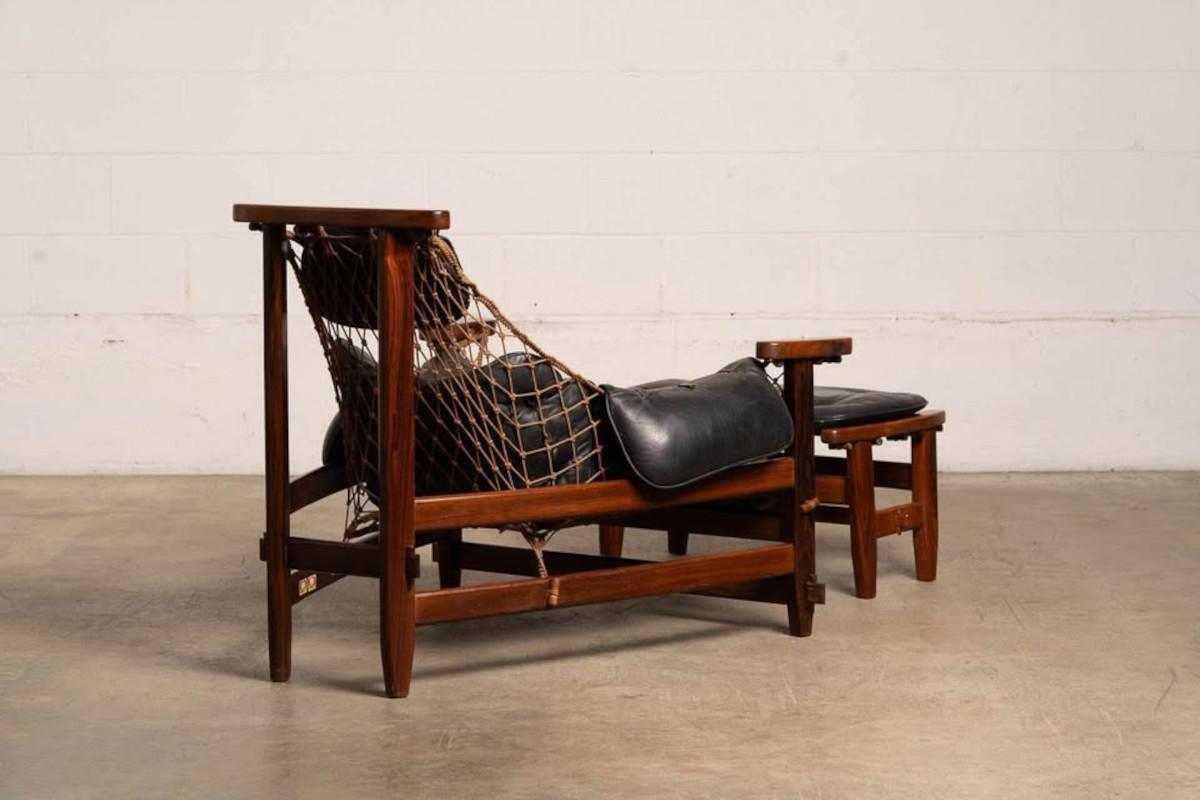 Authentic Jangada Chair & Ottoman by Jean Gillon for WoodArt For Sale 2