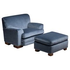 Chair & Ottoman by Roy McMakin in 100% Mohair by Rosemary Hallgarten