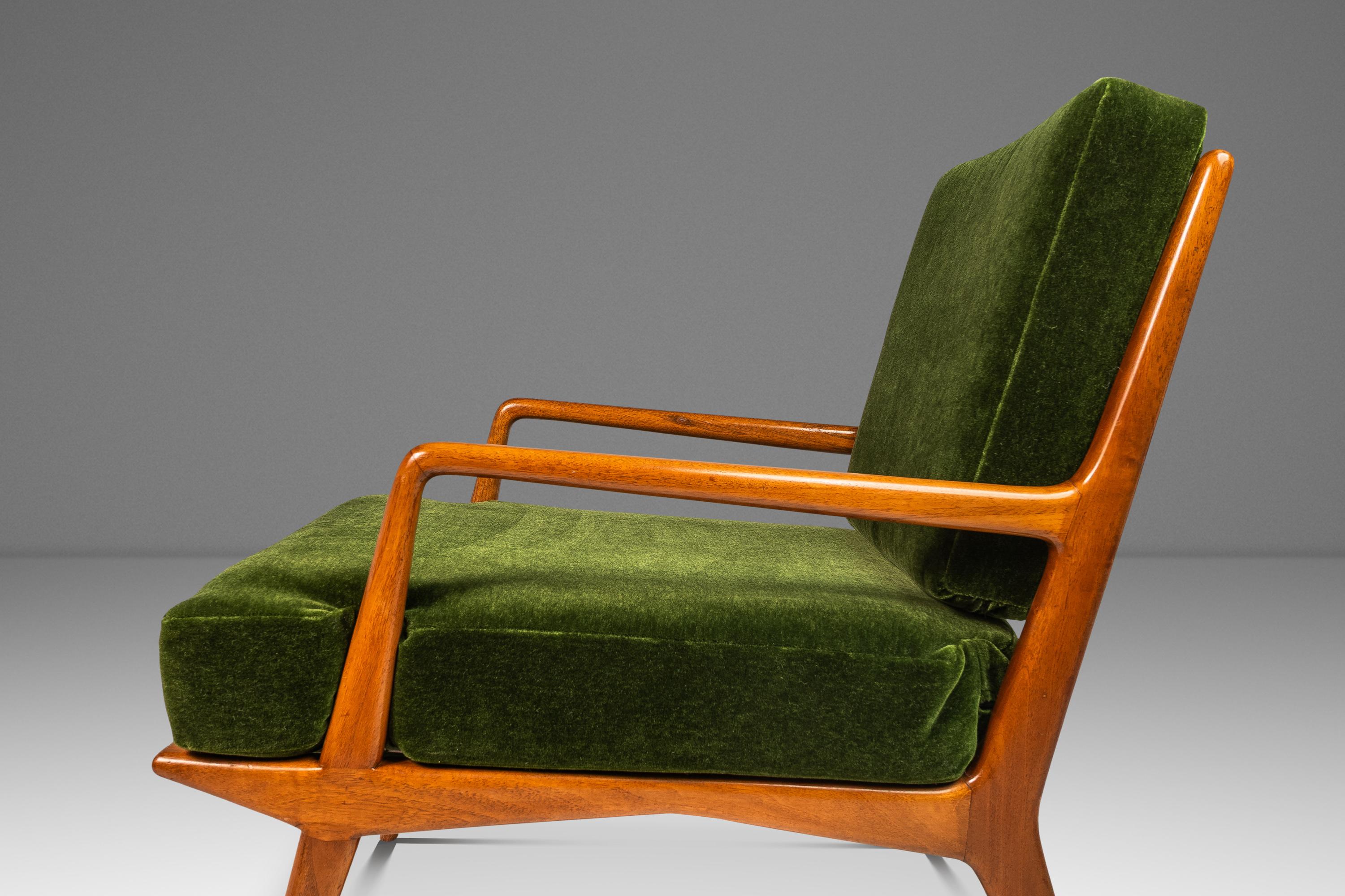 Chair & Ottoman in Walnut, Carlo de Carli, M. Singer and Sons, Italy-USA, 1950's For Sale 5