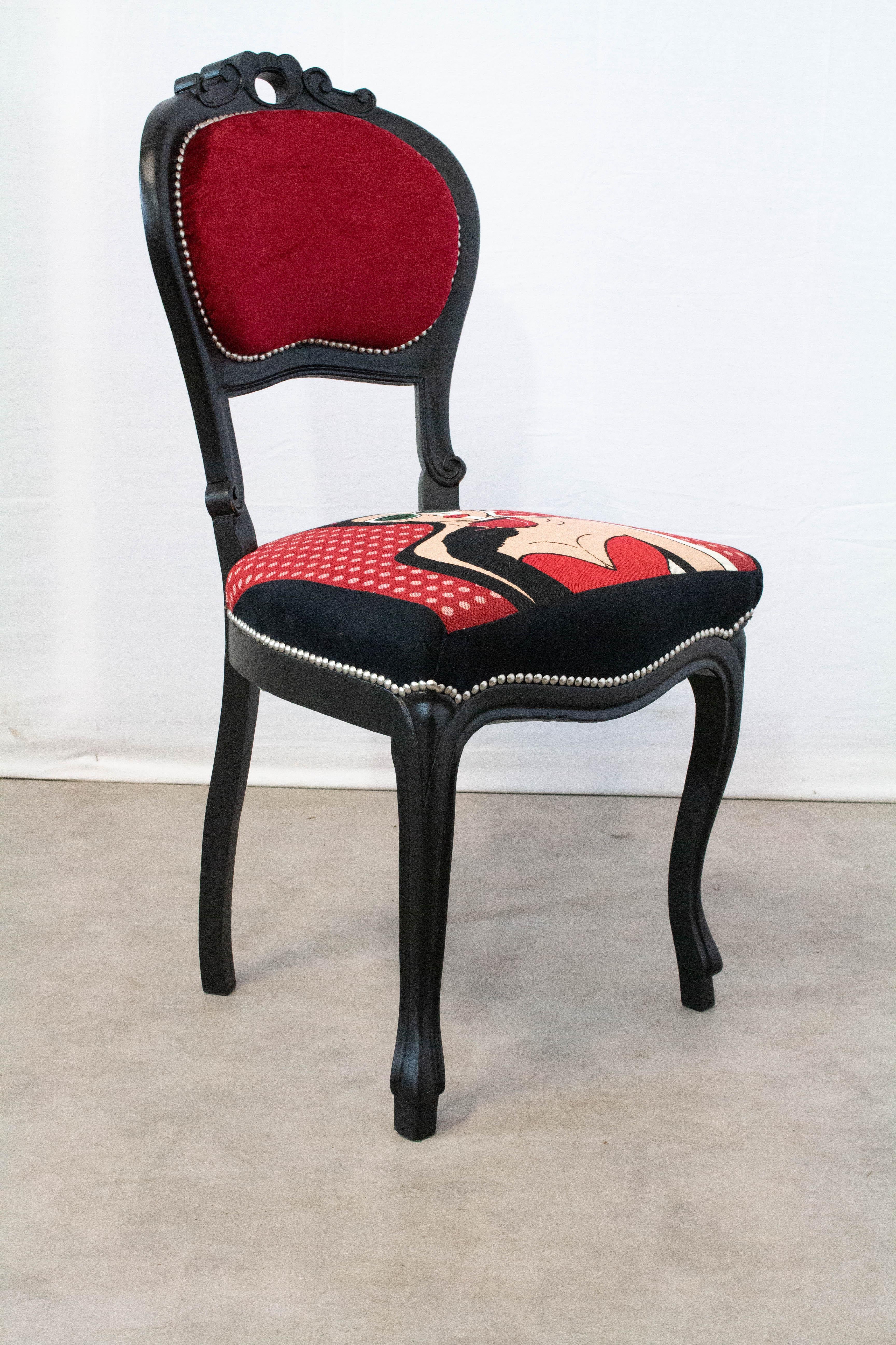 Chair Pin Up Napoleon III French Upholstered Late 19th Century 3