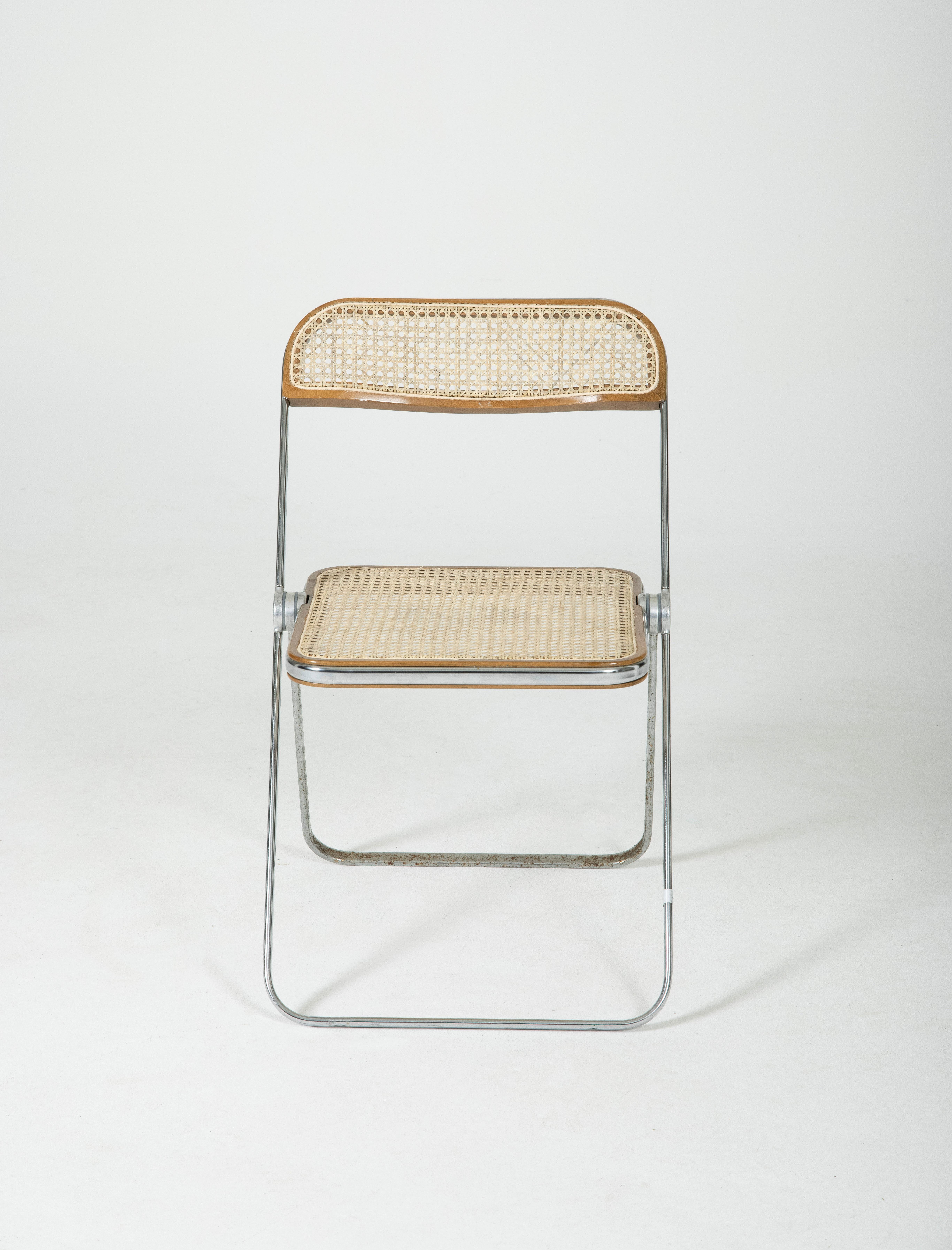Cane Chair Plia by Giancarlo Piretti for Castelli / Anonima Castelli, 1960s