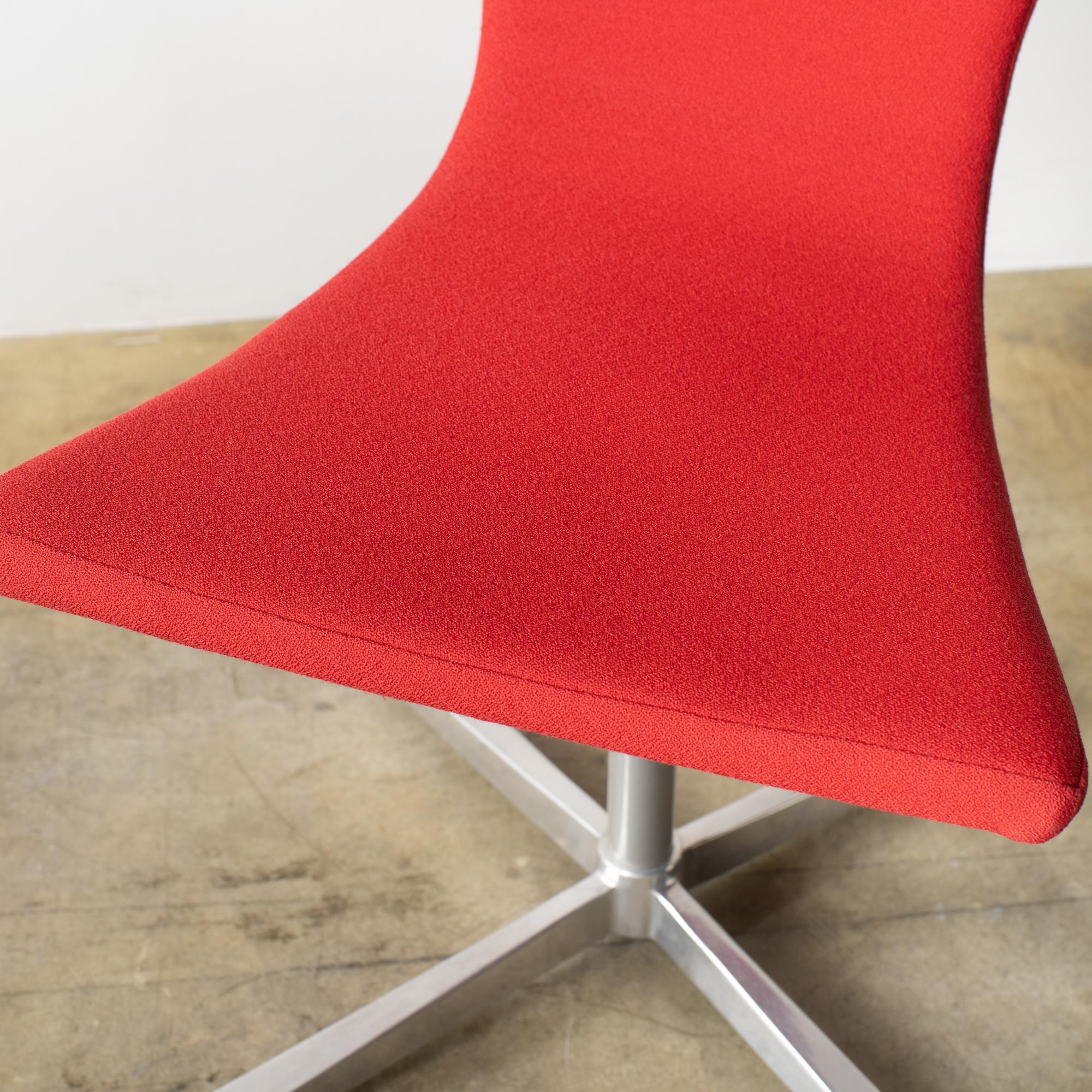 Steel Chair red fabric chair Christian Ghion  Y2K style design space age For Sale