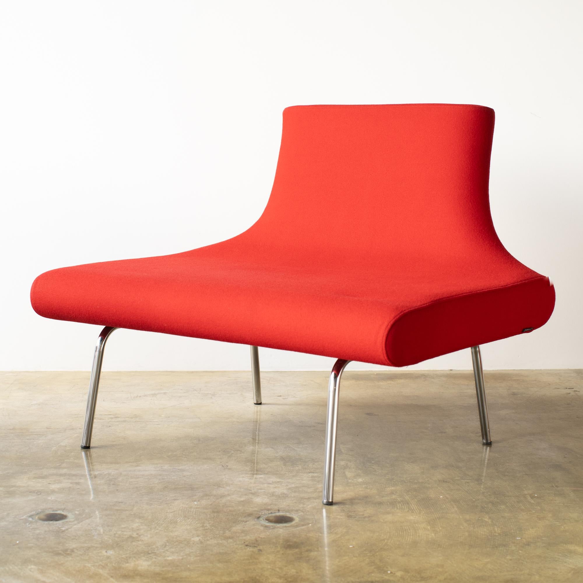 Space Age Chair red fabric Orbit sofa Eero Koivisto  Y2K style design space age For Sale
