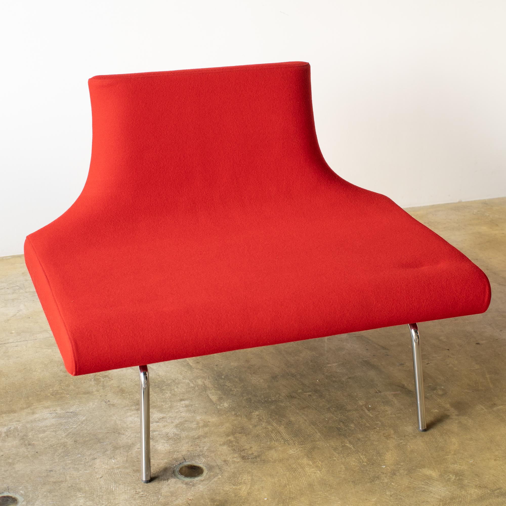 Contemporary Chair red fabric Orbit sofa Eero Koivisto  Y2K style design space age For Sale
