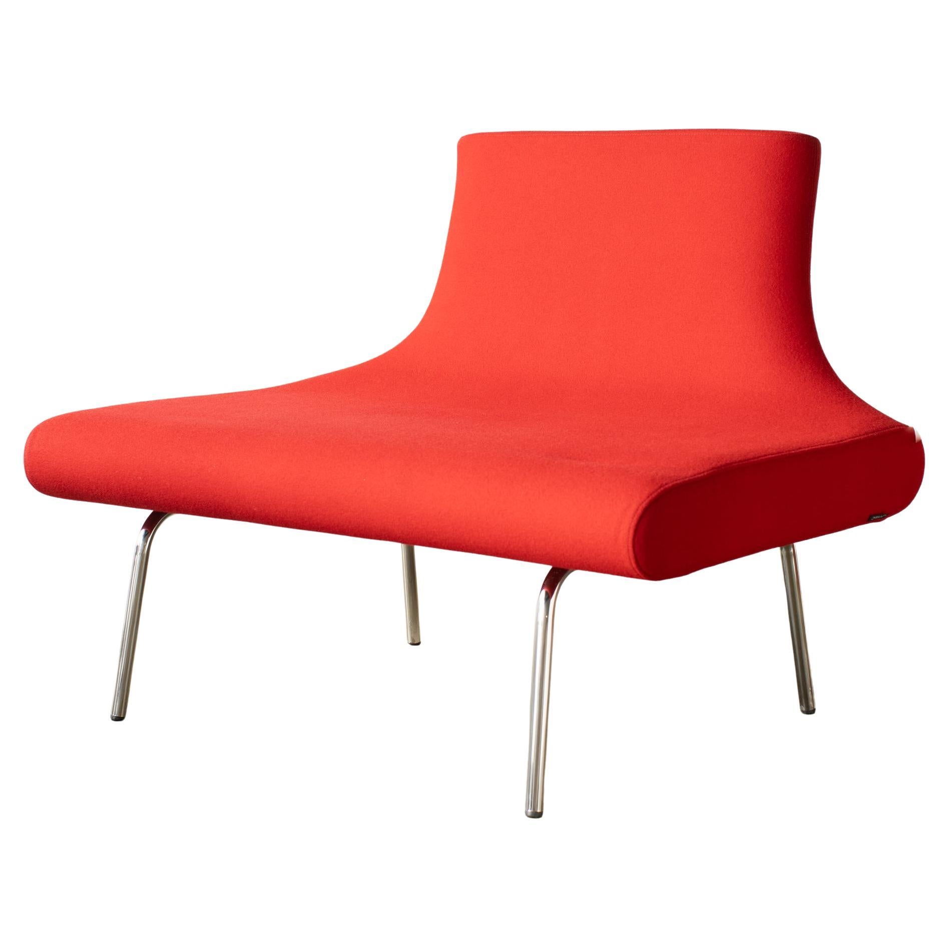 Chair red fabric Orbit sofa Eero Koivisto  Y2K style design space age For Sale