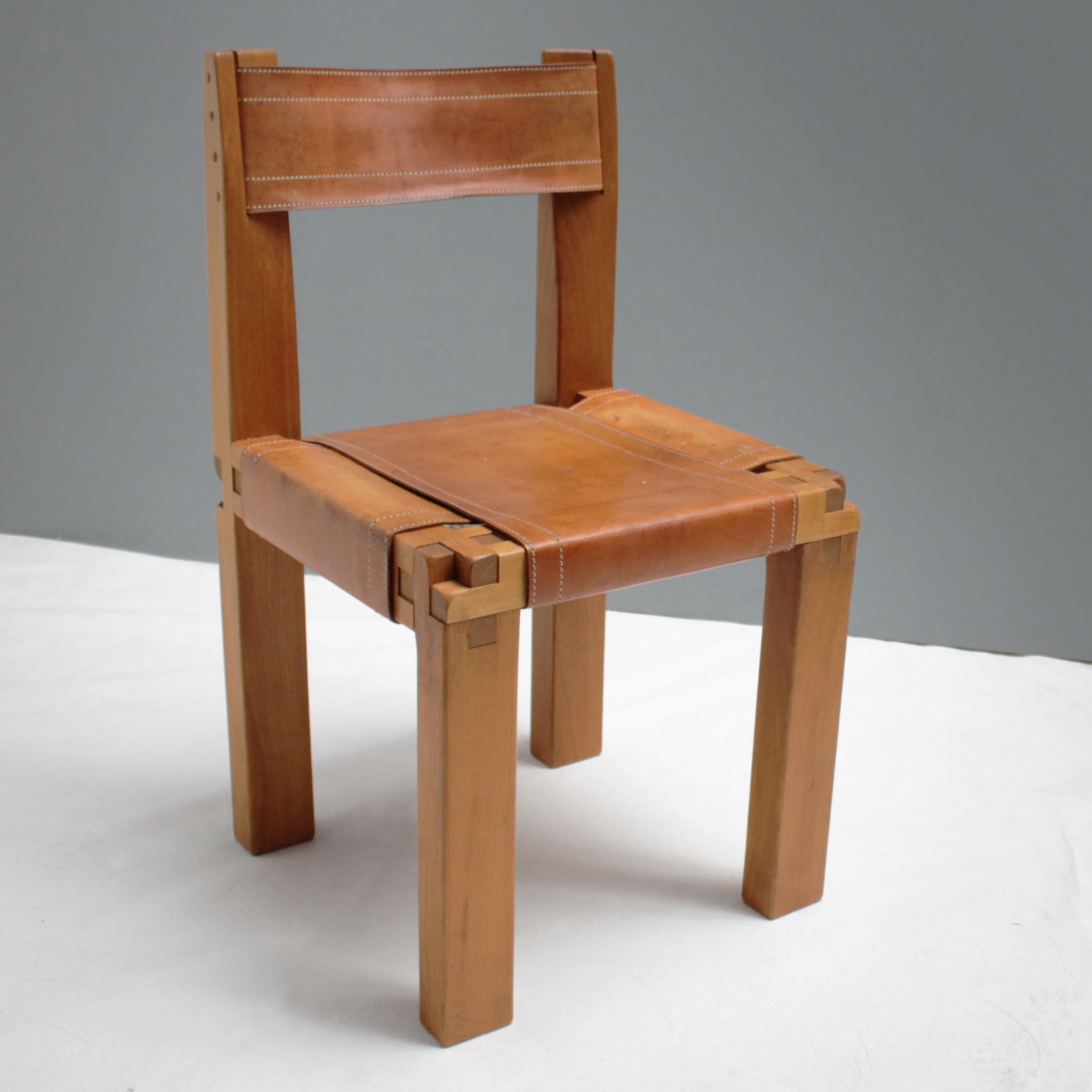 Milieu du XXe siècle Chaise S11 de Pierre Chapo, France