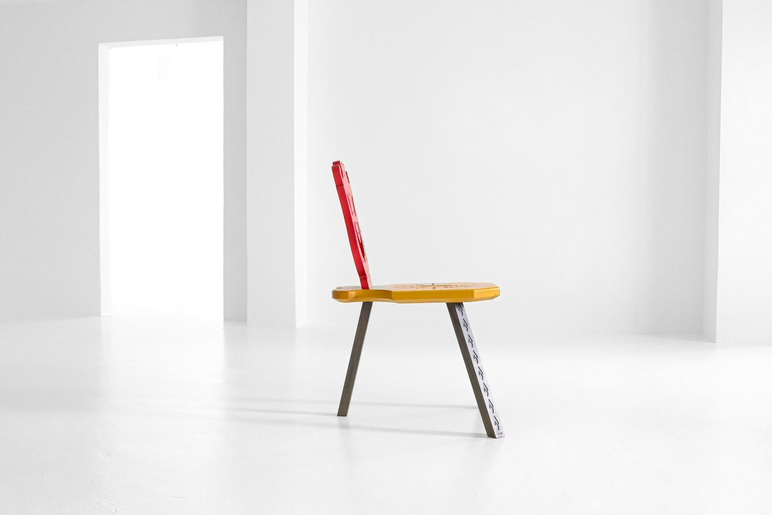 Italian chair 'sedile del museo bagatti valsecchi' by alessandro mendini for mastrangelo