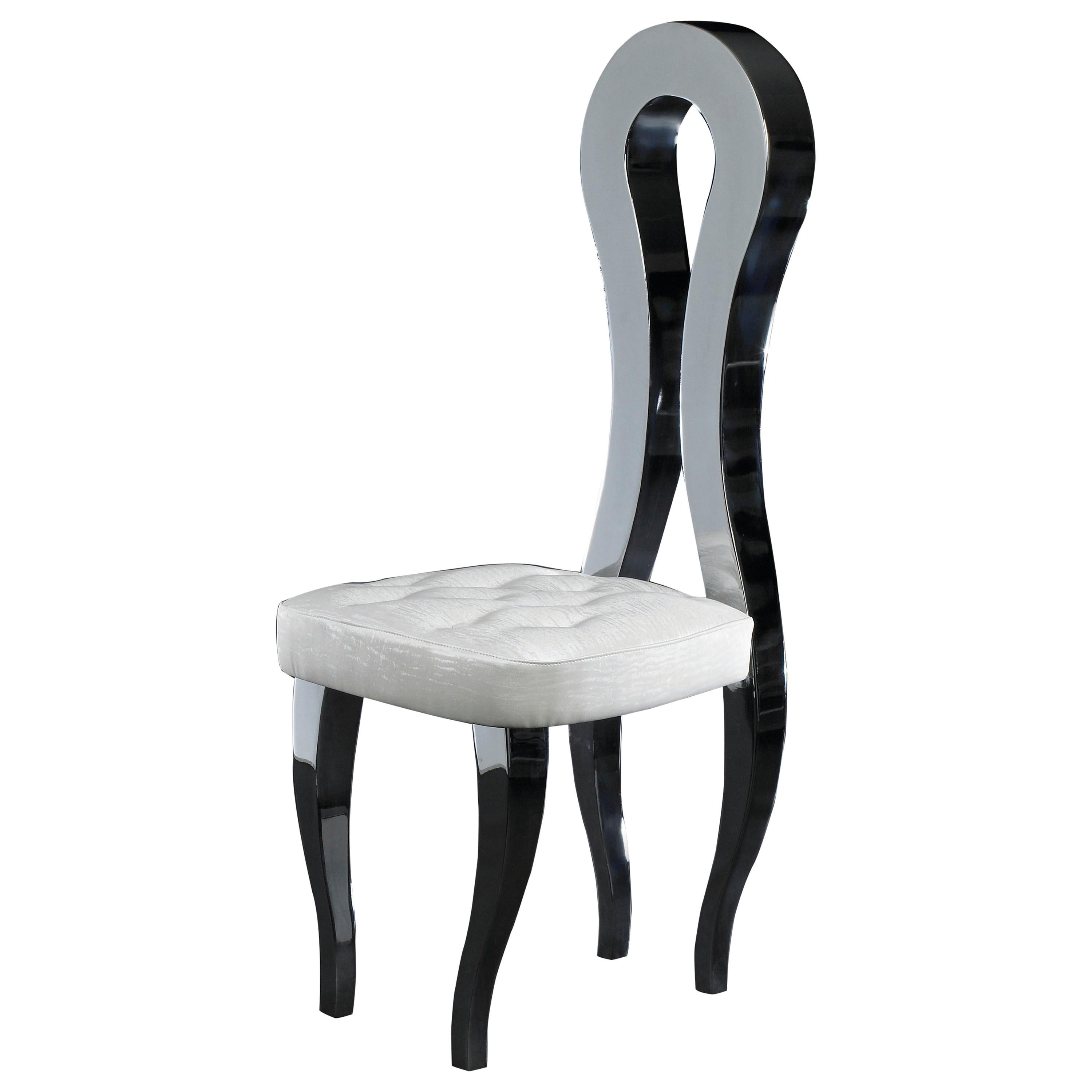 Silhouette de la chaise, faux cuir blanc, mobilier, Italie