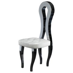 Chair Silhouette, White Faux-Leather, Furniture, Italy
