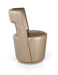 Chair Silver or Bronze Decorative Frame Opening at Back Swivel Base