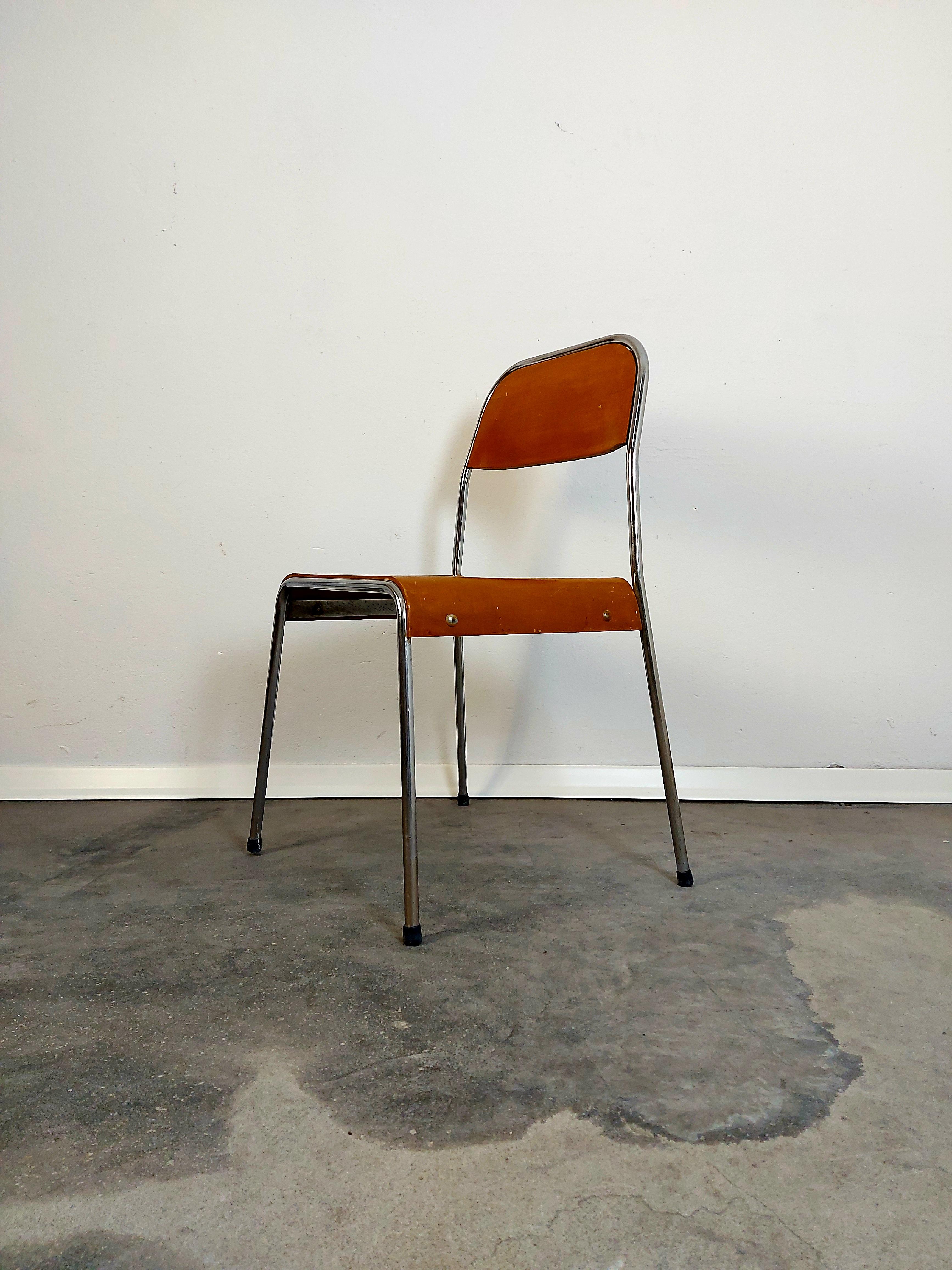 Mid-Century Modern Chair, Stackable, 1970s, 1 of 4 For Sale