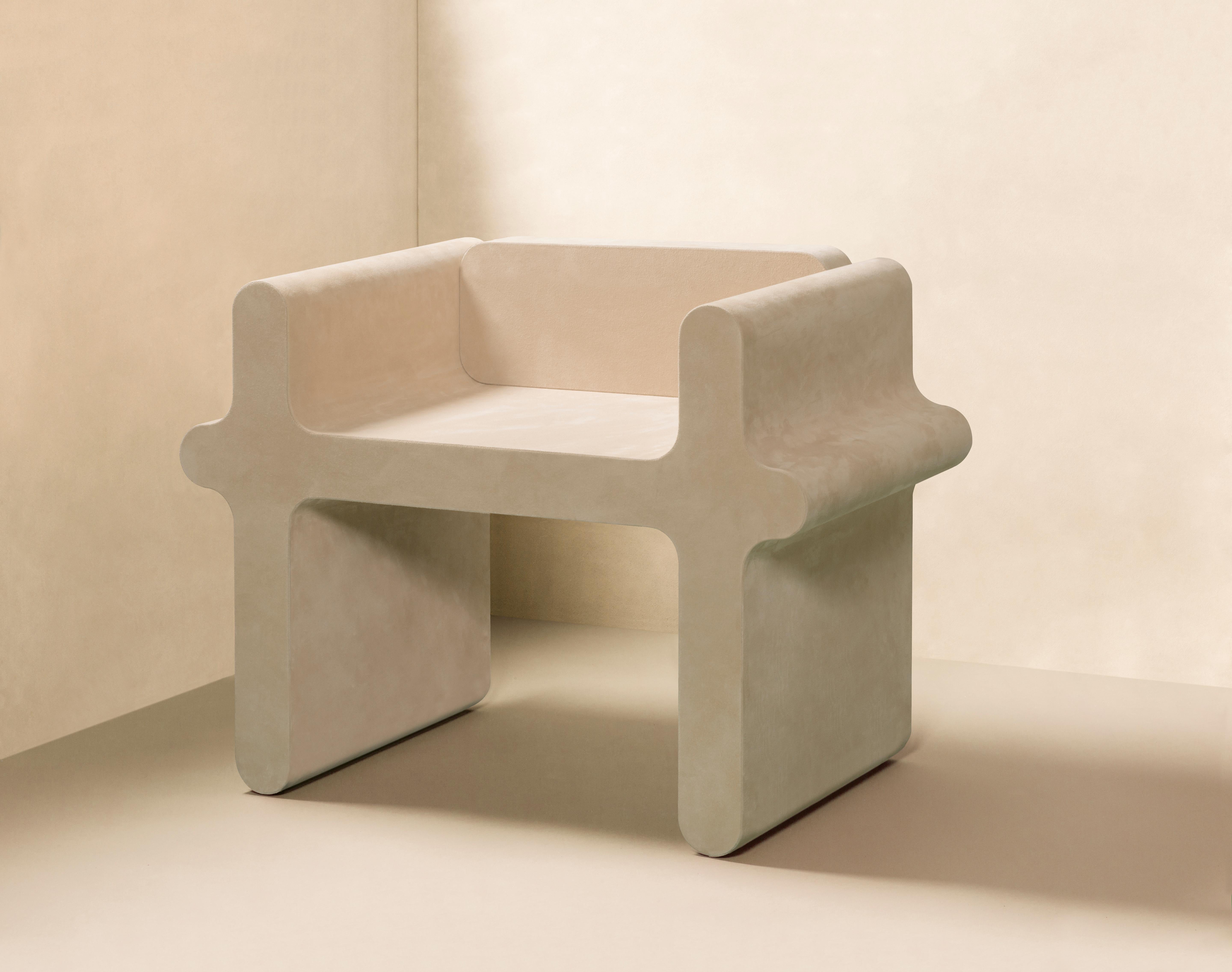 Italian Chair Suede Francesco Balzano for Giobagnara Ossicle Leather Chair No. 2 For Sale