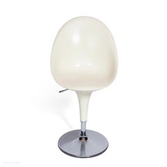 Chair Swivel Bar Stool White Plastic Chrome Italian Stefano Giovannoni Magis