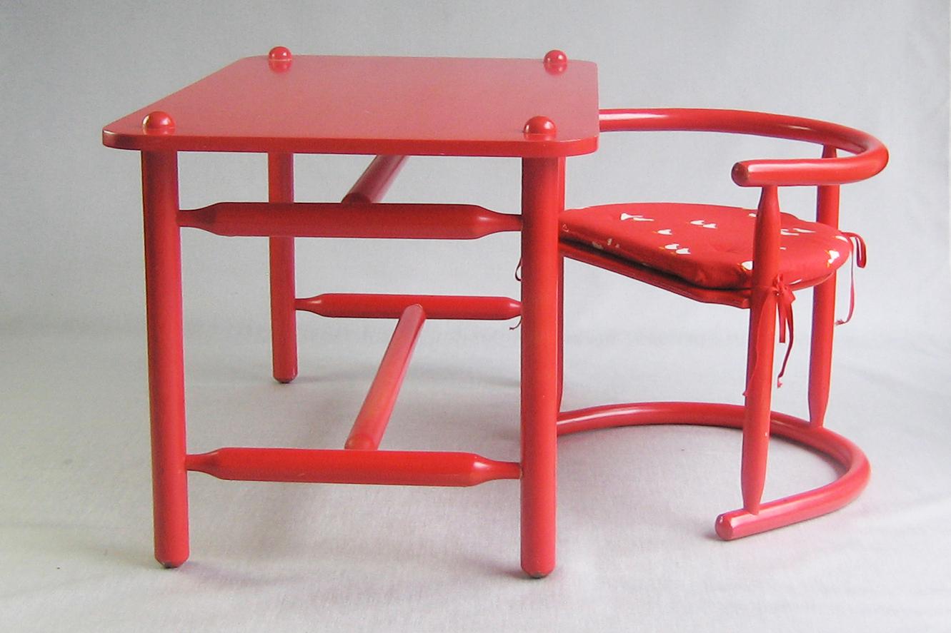 Mid-20th Century Chair & Table Anna Karin Mobring for IKEA 1963 - with original seat cushion