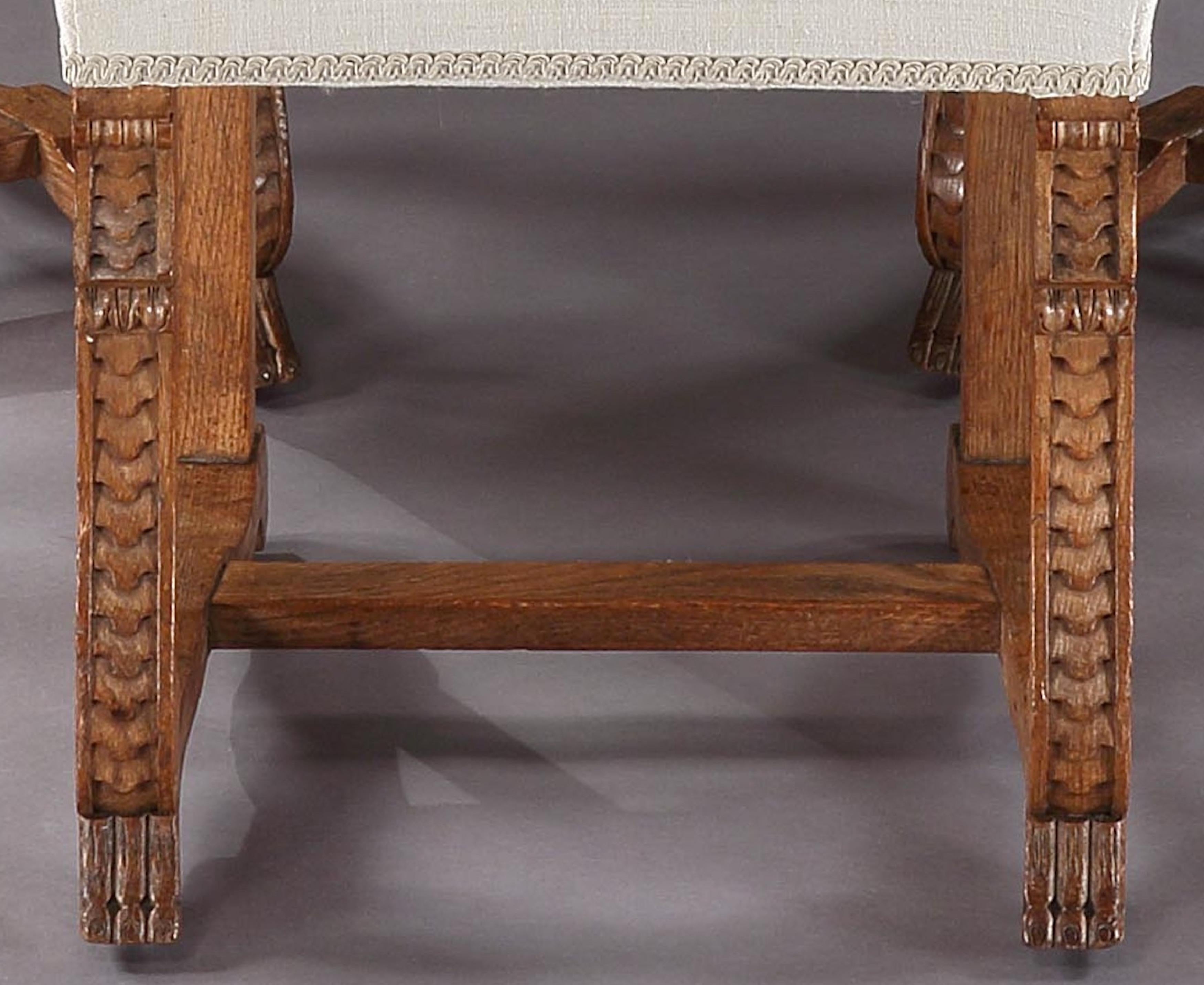 Chair, Upholstered, Dining, Set, Eight, 19th Century, French, Oak, Provincial im Zustand „Gut“ in BUNGAY, SUFFOLK