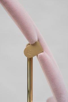 Late 20th Century Bauhaus Style Polished Brass & Pink Velvet 'Jodie' SO2 Chair