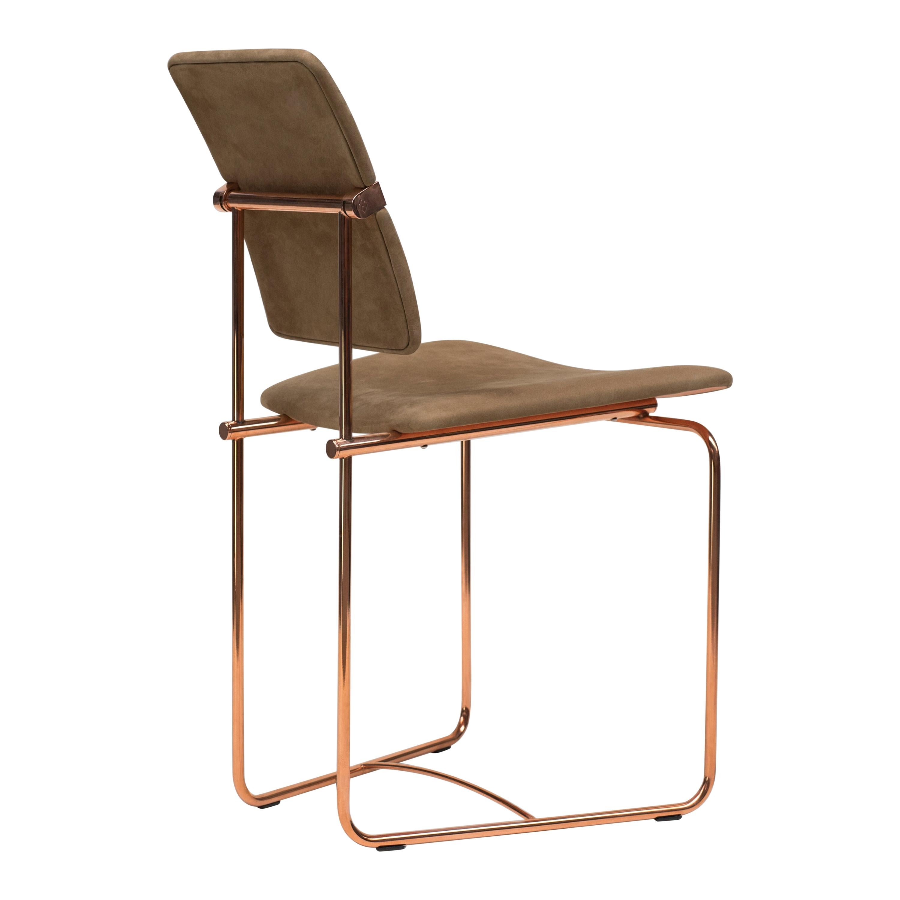 Late 20th Century Bauhaus Style Copper Gloss & Beige Suede 'Jodie' SO2 Chair 