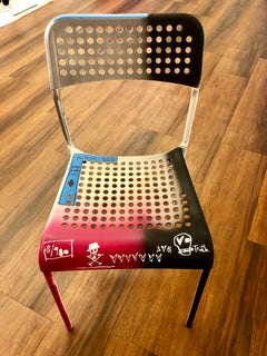 Chair (V) Pop Art Graffiti Tagged Chair by Adam Baranello
