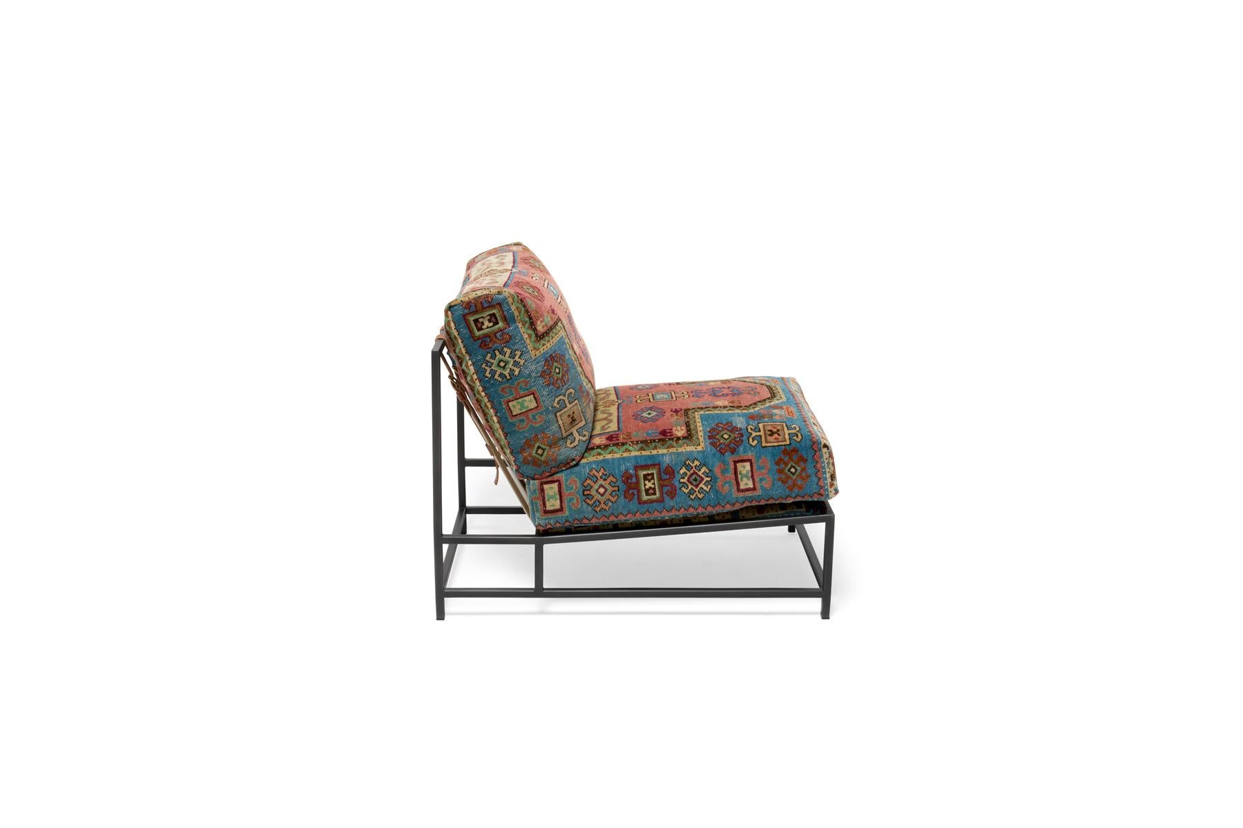 Chair with Antique Rug Upholstery In New Condition For Sale In Los Angeles, CA