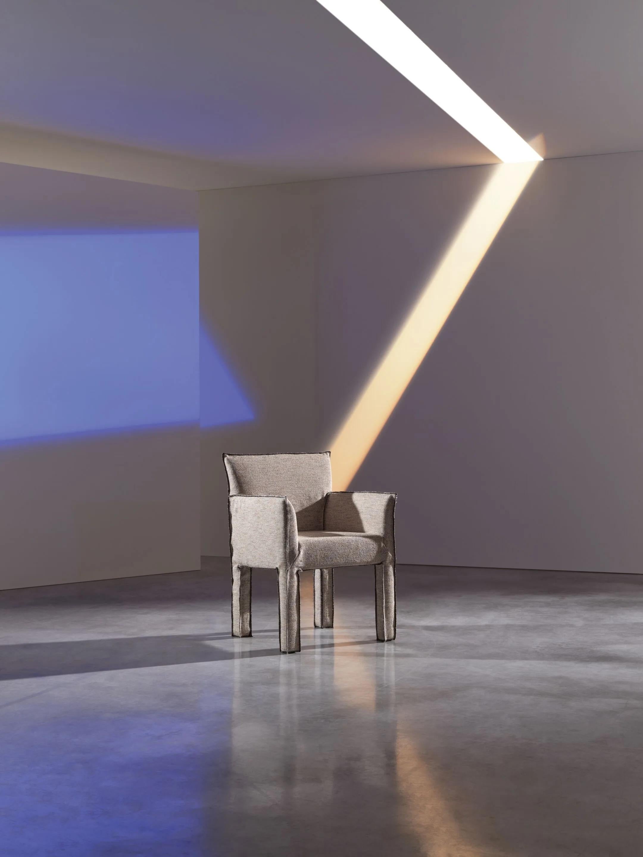 Italian Chair with armrests Gervasoni Ghost 125 design Paola Navone Grande Bouclé Calais in vendita