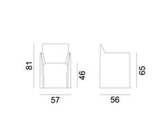 Chair with armrests Gervasoni Ghost 25 design Paola Navone - Lino Bianco