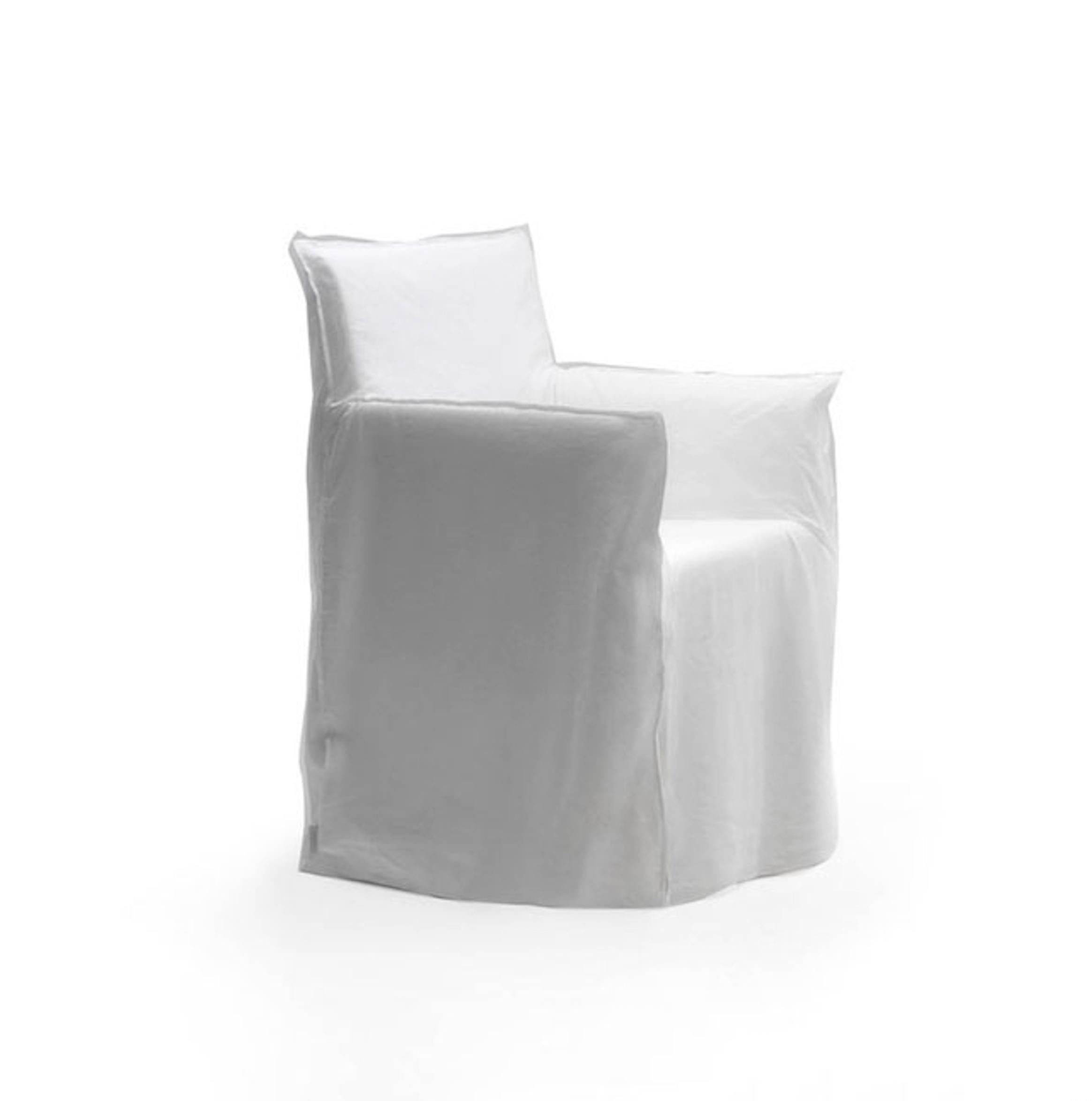Chaise avec accoudoirs Gervasoni Ghost 25 design Paola Navone - Lino Bianco Neuf - En vente à Alcamo, IT