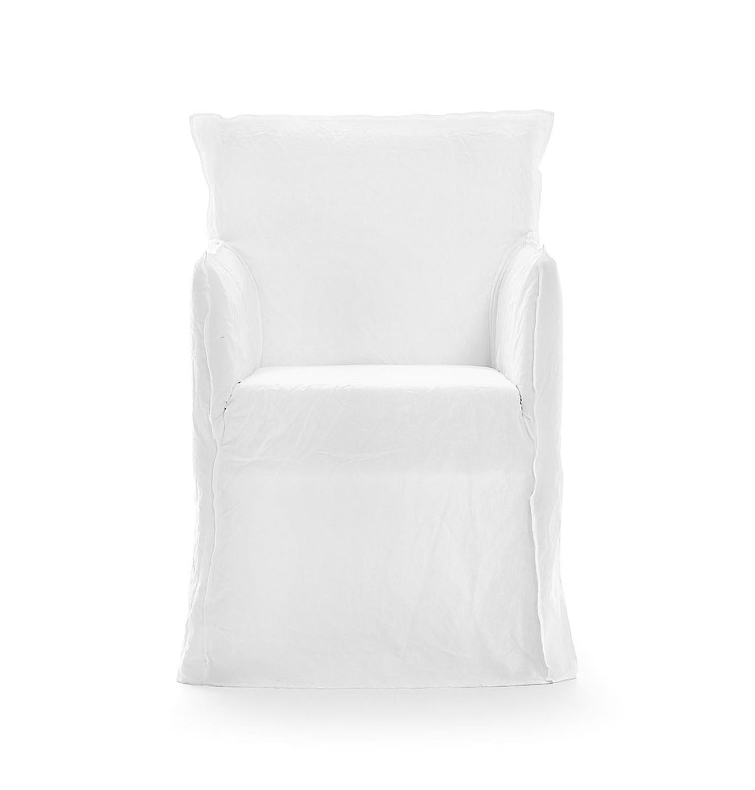 Tissu Chaise avec accoudoirs Gervasoni Ghost 25 design Paola Navone - Lino Bianco en vente