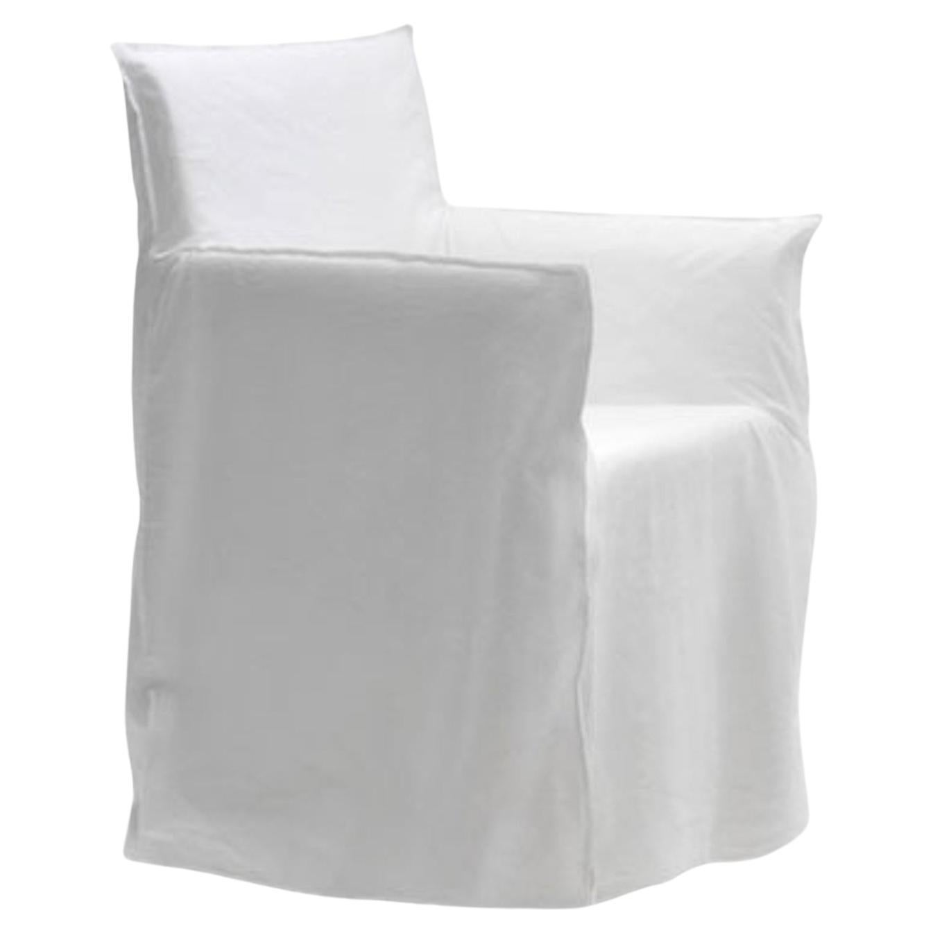Chaise avec accoudoirs Gervasoni Ghost 25 design Paola Navone - Lino Bianco