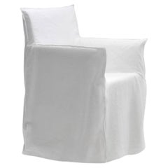 Chaise avec accoudoirs Gervasoni Ghost 25 design Paola Navone - Lino Bianco