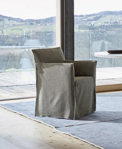 Chair with armrests Gervasoni Ghost 25 design Paola Navone - Terre de Lin Eden